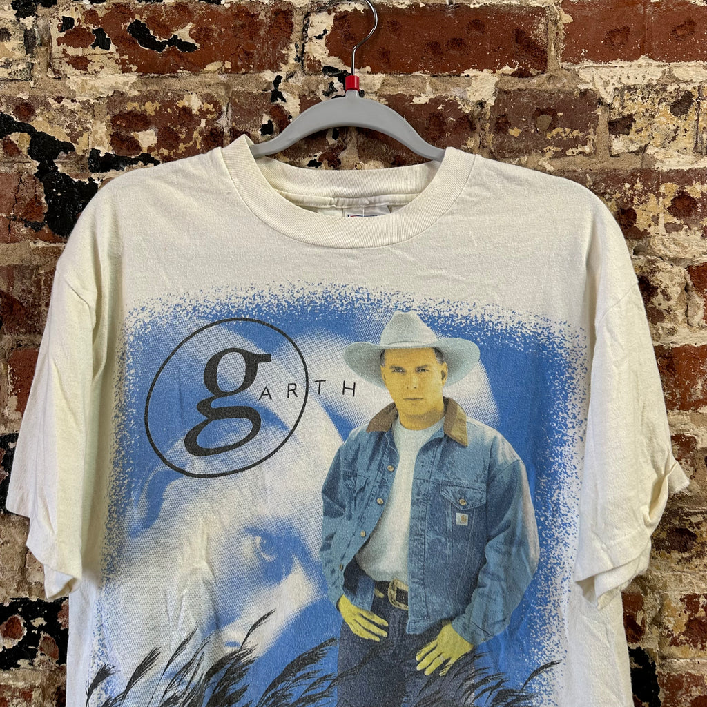 VTG Garth Brook Large White S/S T-Shirt
