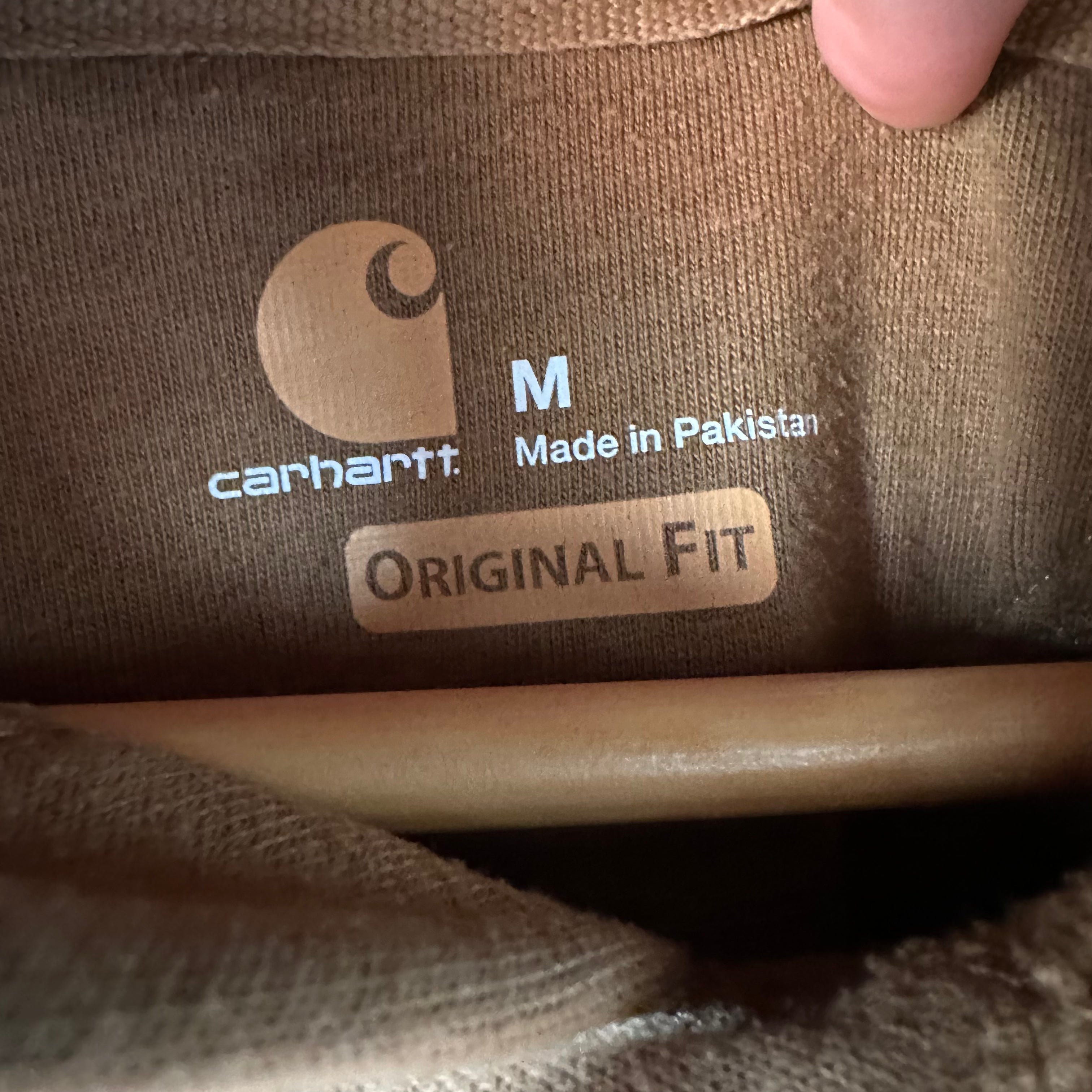 Carhartt Hoodie Sweatshirt Brown Mens Size Medium Original Fit Spellout