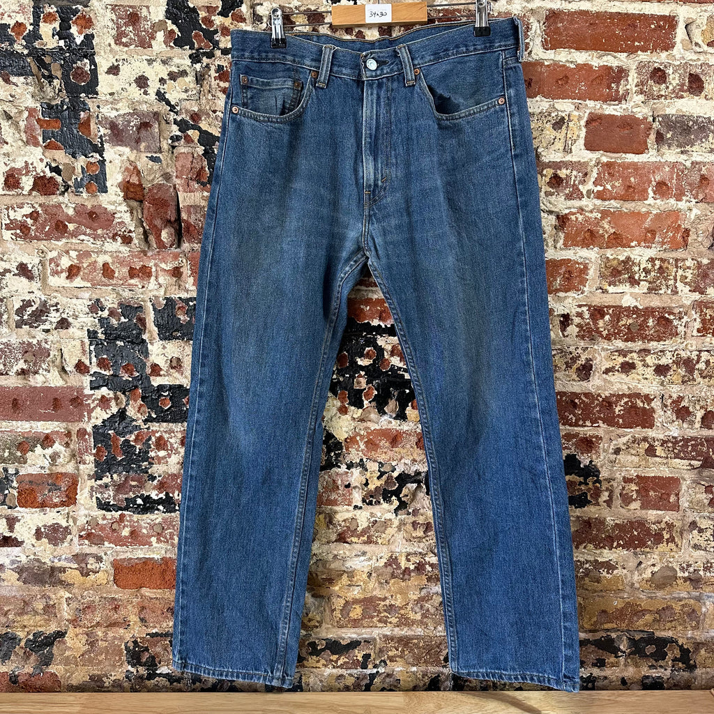 Levis 505 Jeans Mens 34x30 Regular Zip fly Blue denim Levi's