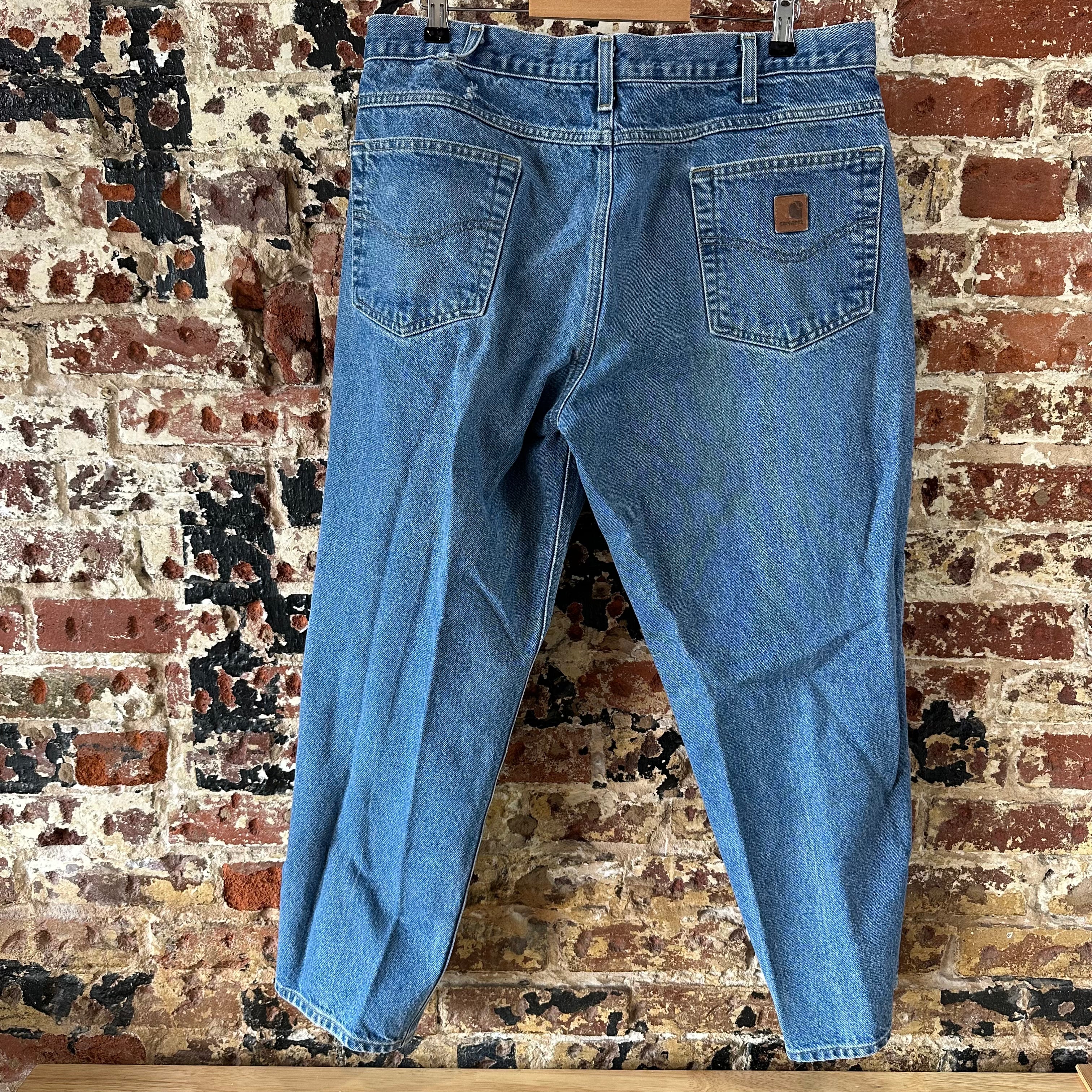 Carhartt Mens 38x28 Blue Jeans