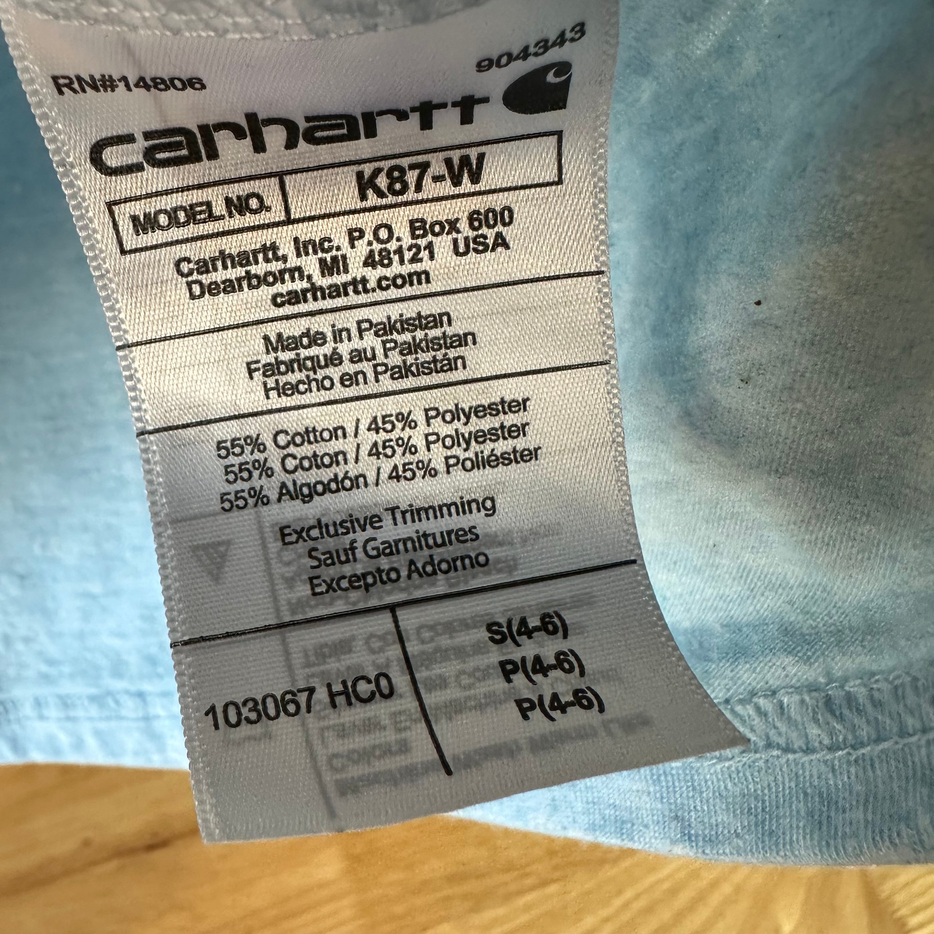 Carhartt T-Shirt Womens Small short sleeve Work casual Blue K-87 Loose