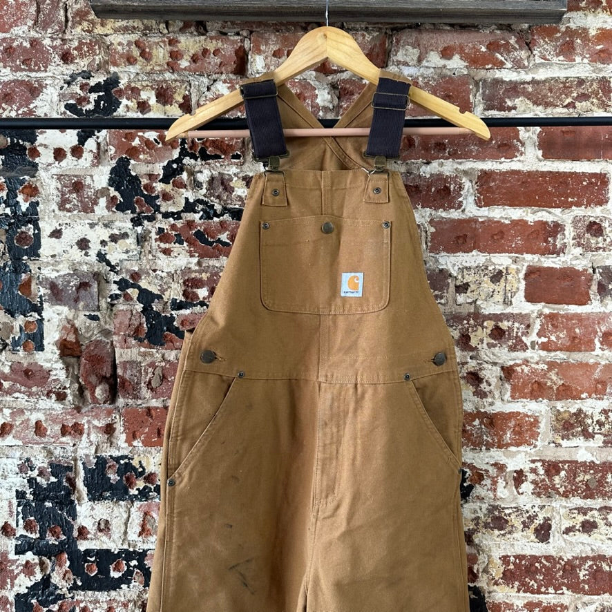 Carhartt Overalls Canvas Brown boys 12 Bibs
