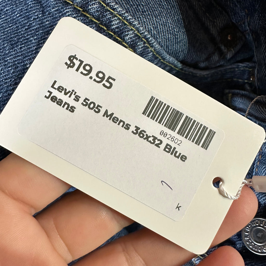 Levi's 505 Mens 36x32 Blue Jeans