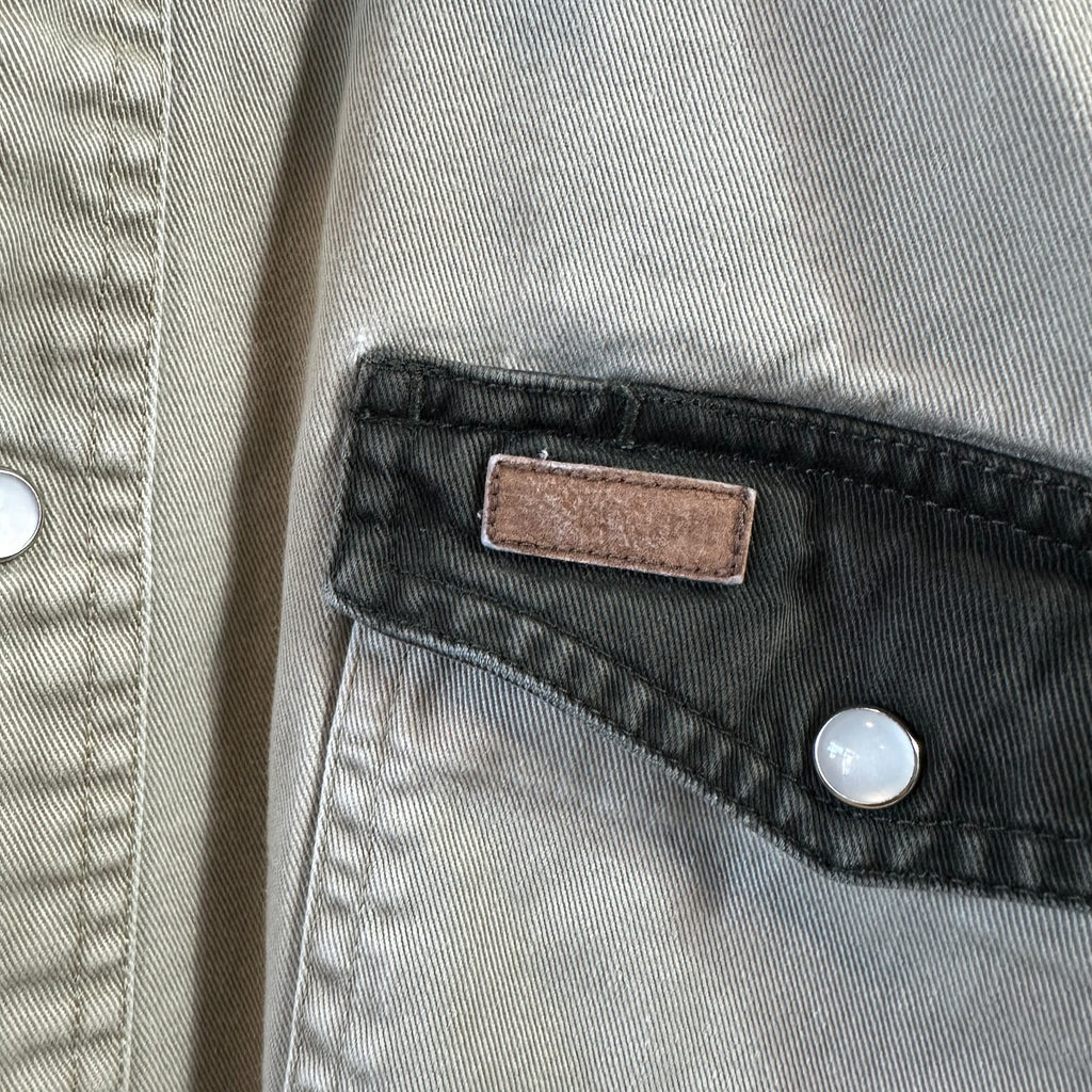 Carhartt Mens Medium Green Tan Western Shirt
