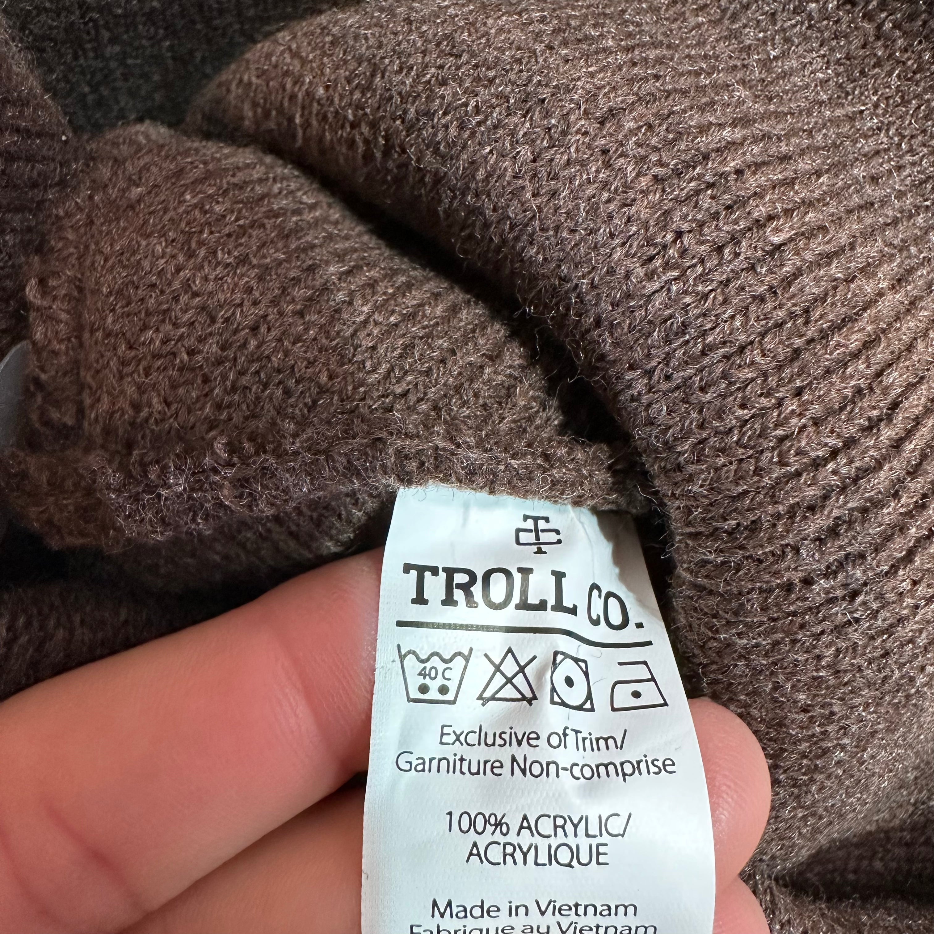 Troll Co Dirty Hands Clean Money Brown Beanie New