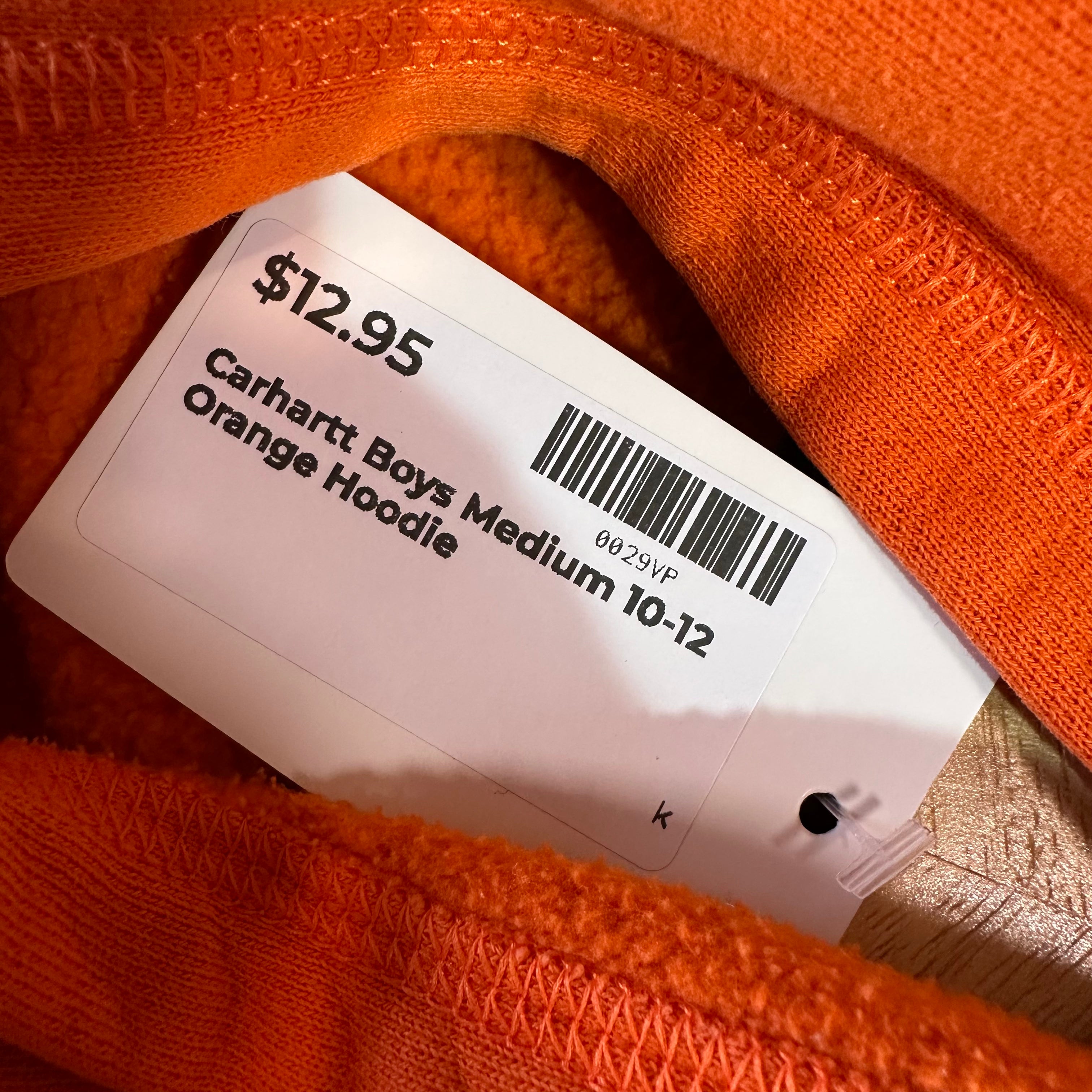 Carhartt Boys Medium 8-10 Orange Hoodie