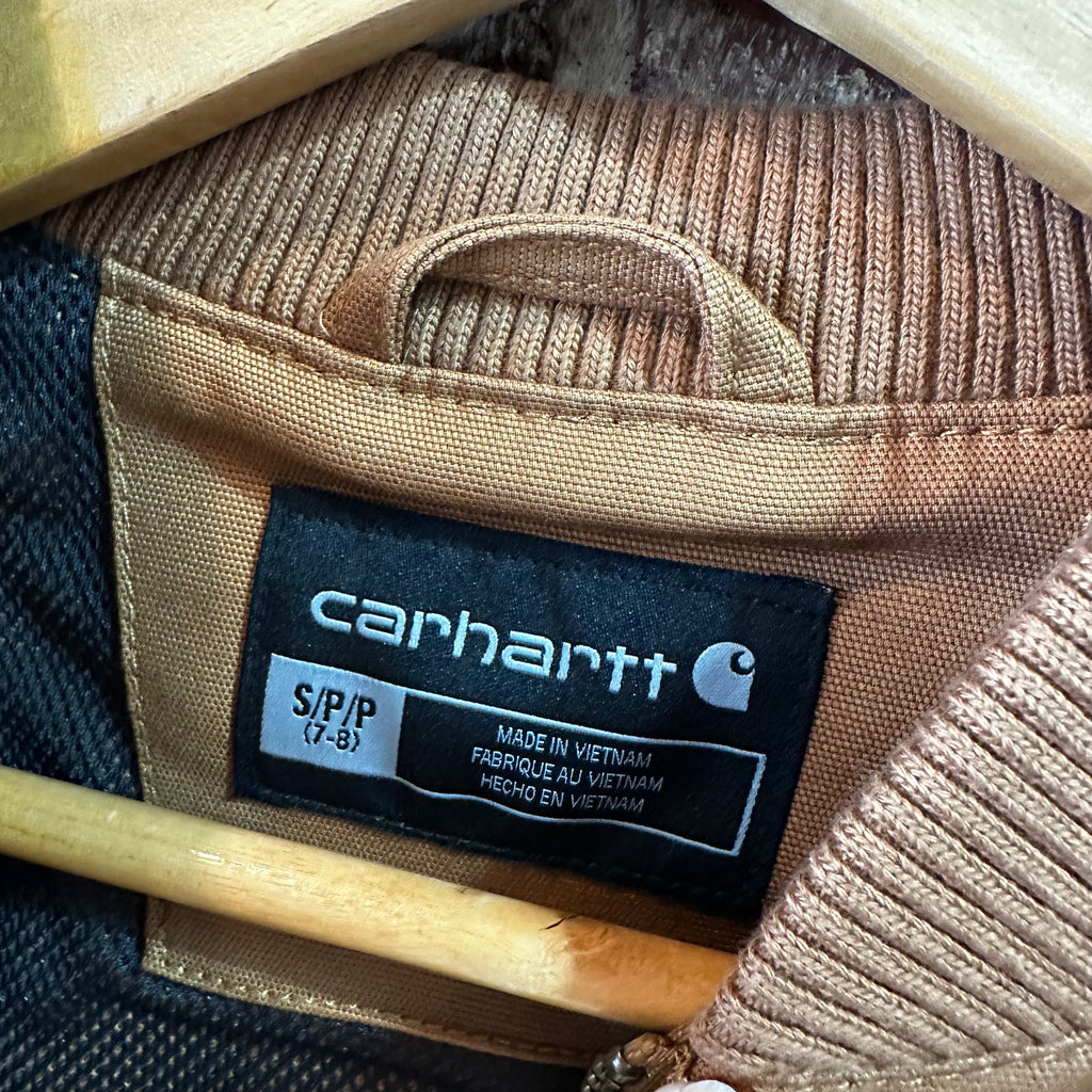 Carhartt Jacket Youth Girls Small (7-8) Rugged Flex Canvas Bomber Coat NEW Brown