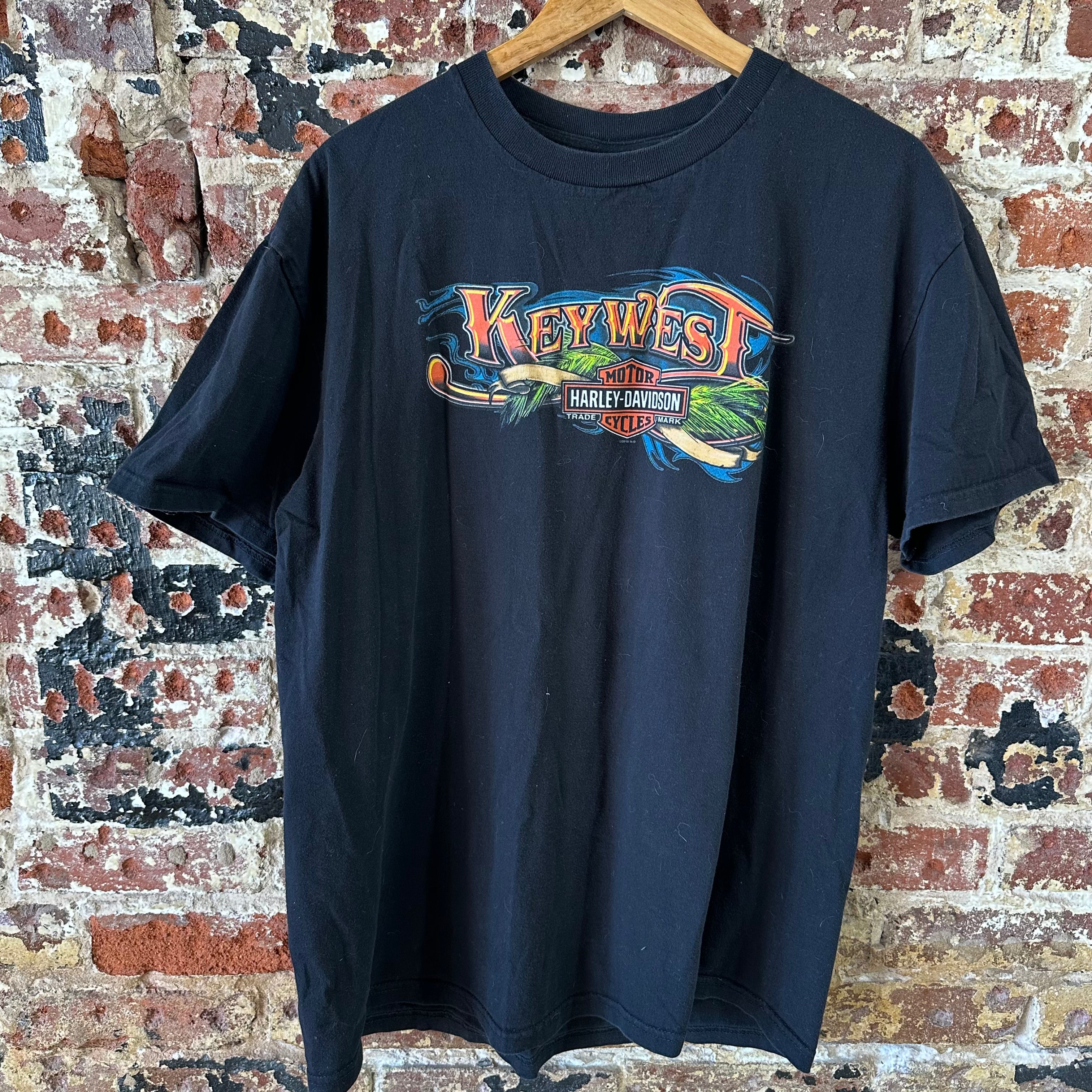 Harley Davidson Key West T-Shirt Mens XL Black Beach Biker Short Sleeve Peterson