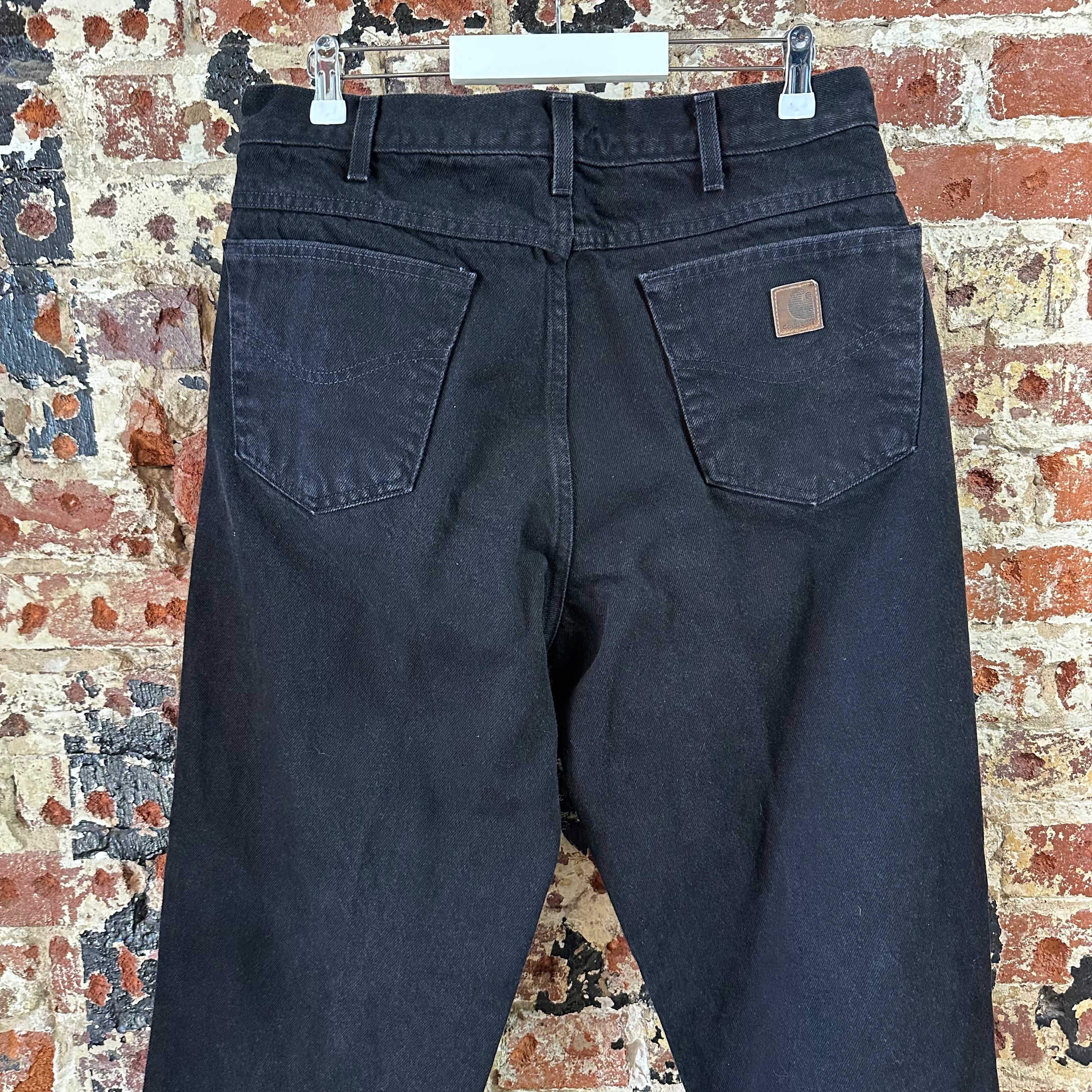 VTG Carhartt B17 Black Jeans Mens 35x32