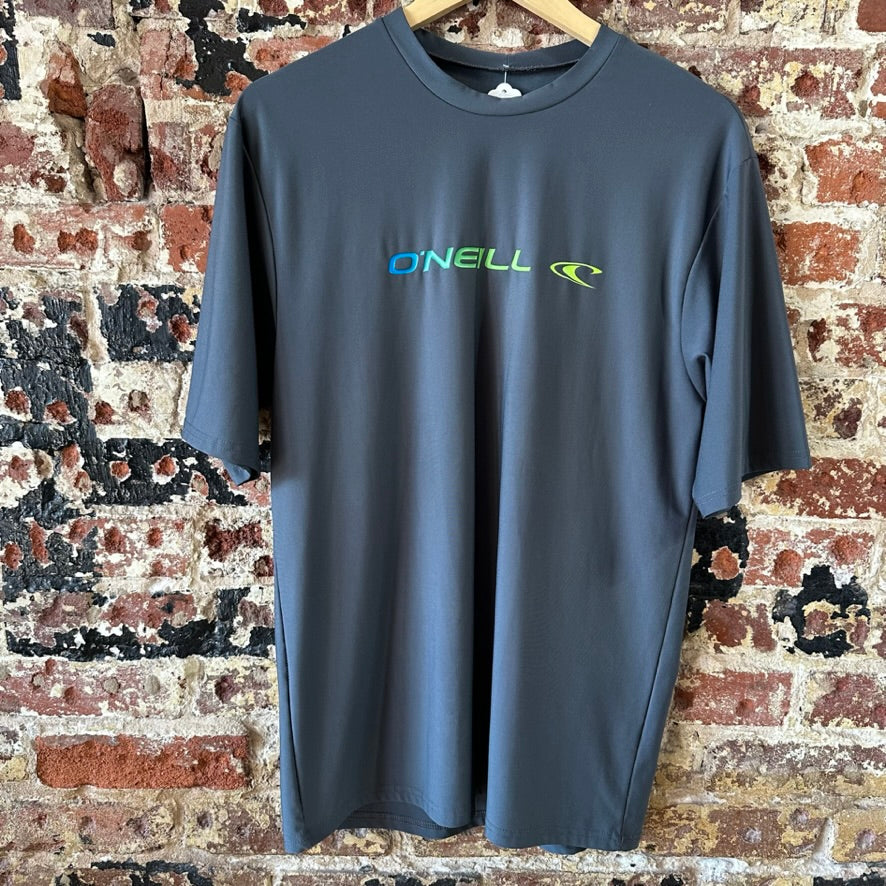 O'Neill Short Sleeve Shirt Rash Guard Water Fishing Sun shirt UV Gray Mens Large