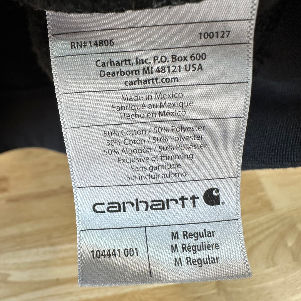 Carhartt Sweatshirt Mens Black Crewneck Size Medium Sleeve Logo