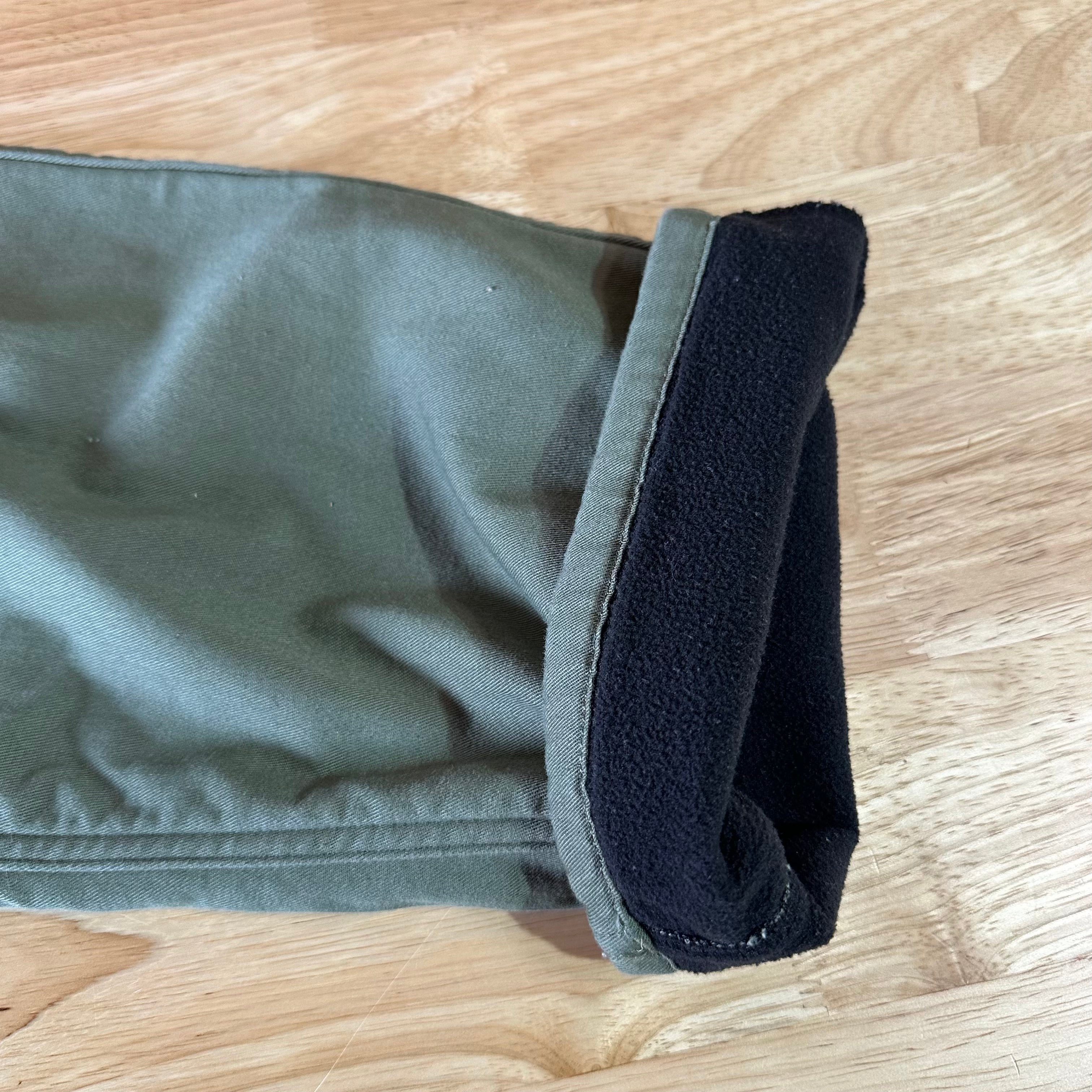 Carhartt Mens 32x32 Green Fleece Lined Pants