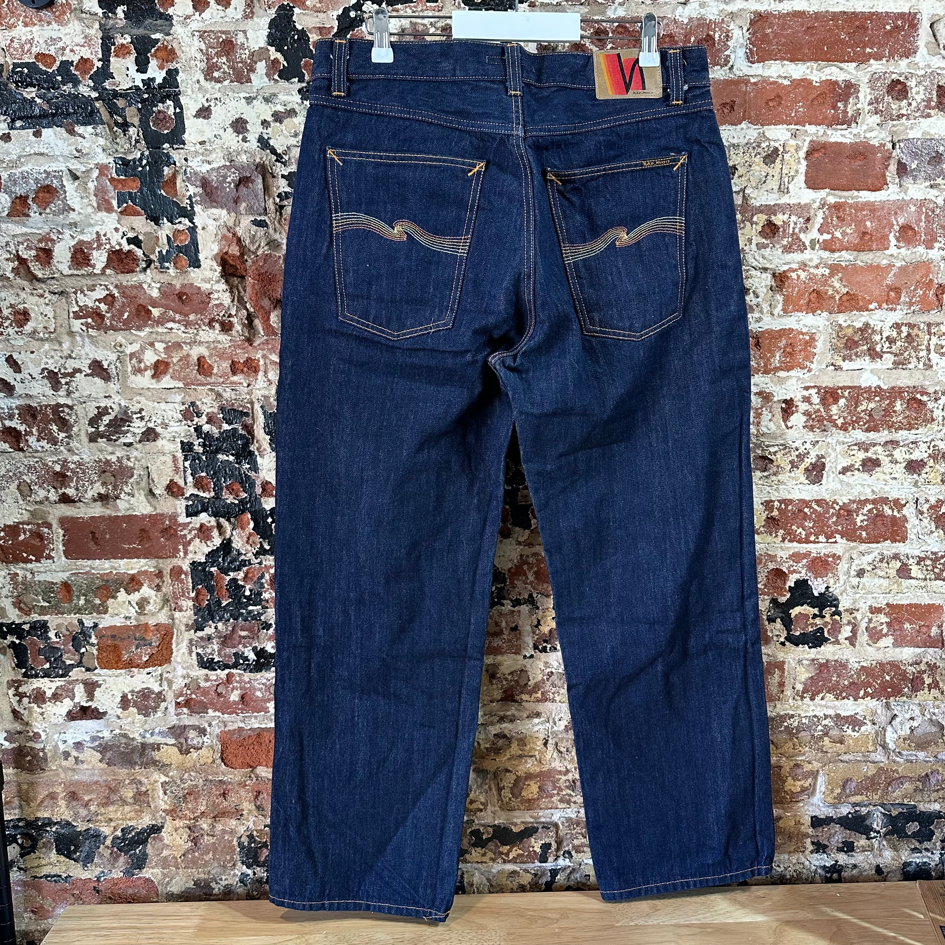 Nudie Mens 34x30 Blue Jeans