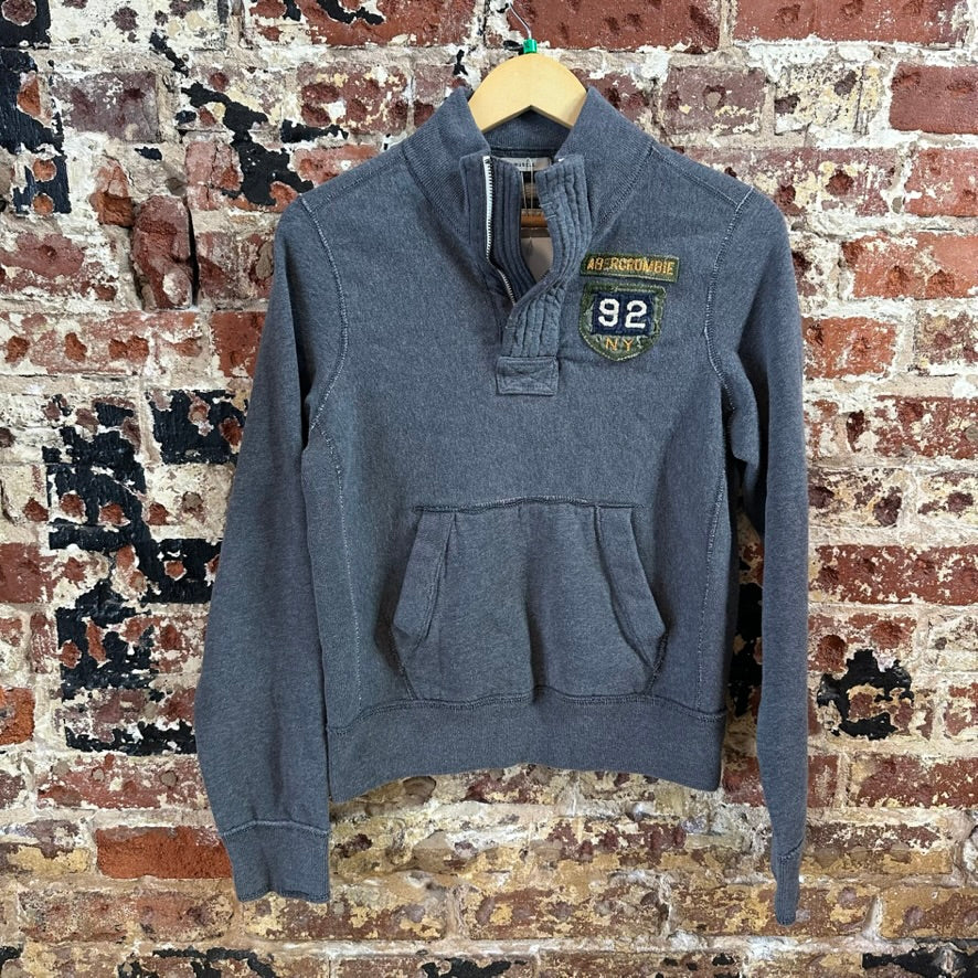 Abercrombie 1/4 zip Sweatshirt Gray Boys XL