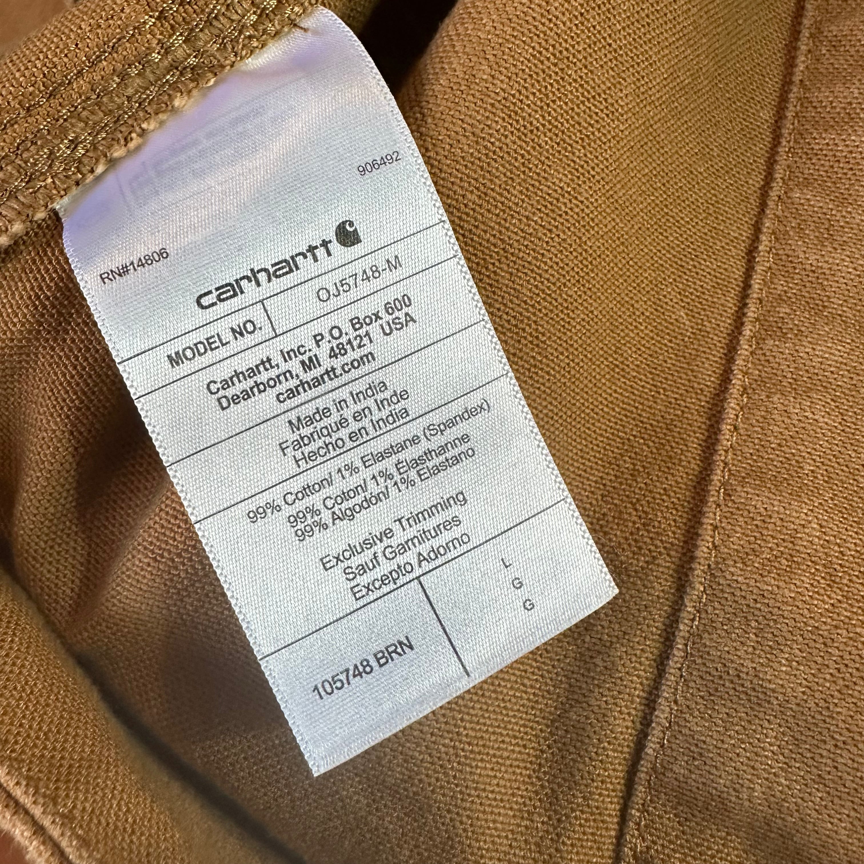 Carhartt Mens Large Brown Berwick Jacket