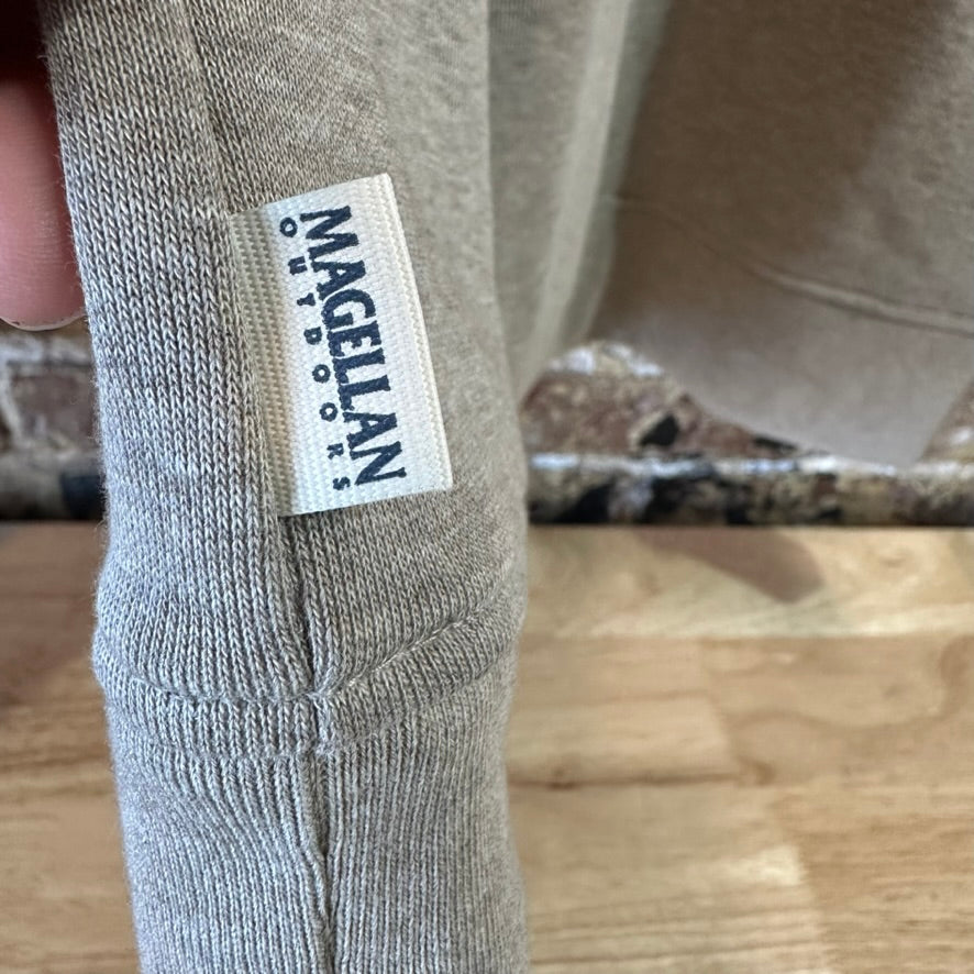 Magellan 1/4 snap Sweatshirt Pullover Tan Campfire Mens Large