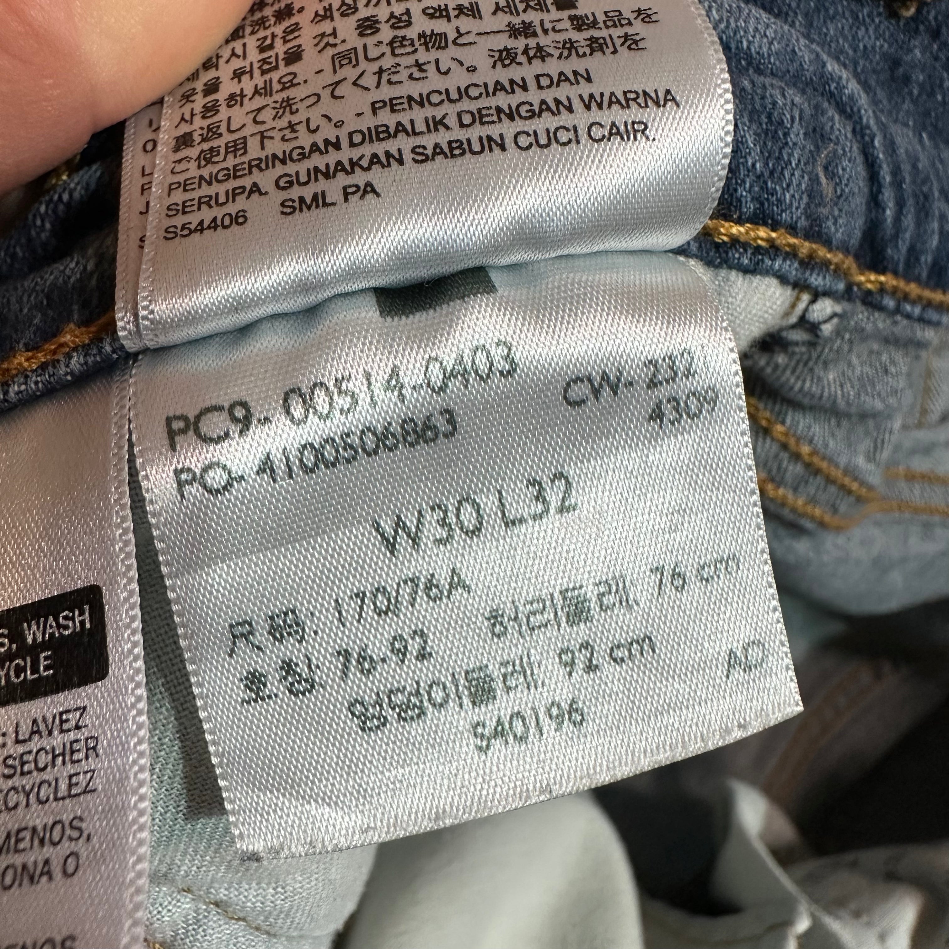 Levis 514 Mens 30x32 Blue Jeans