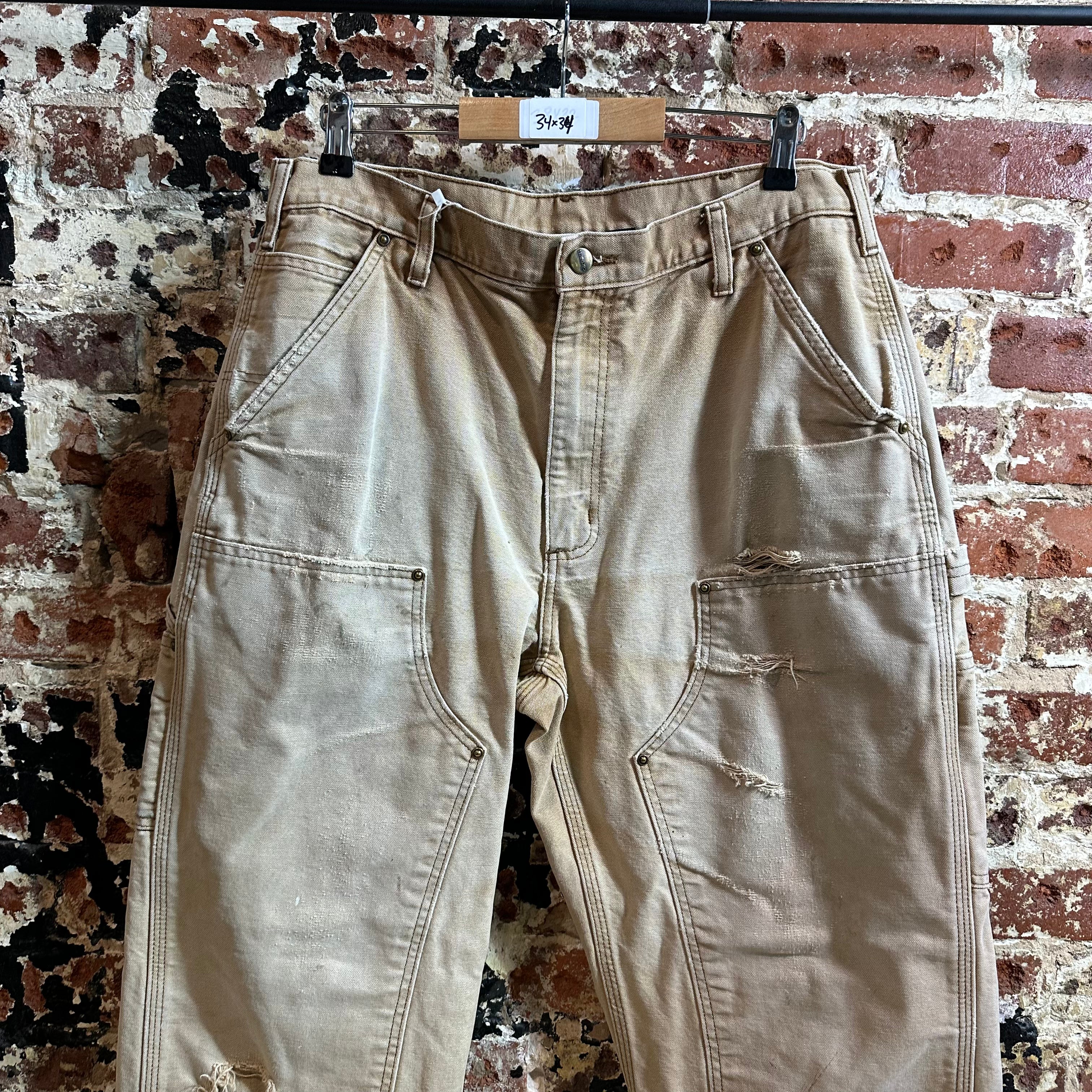 Carhartt B136 BRN Mens 34x34 Double Knee Pants