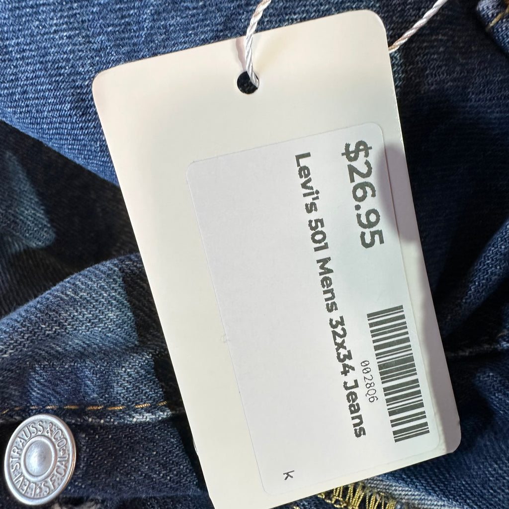 Levi's 501 Mens 32x34 Blue Jeans