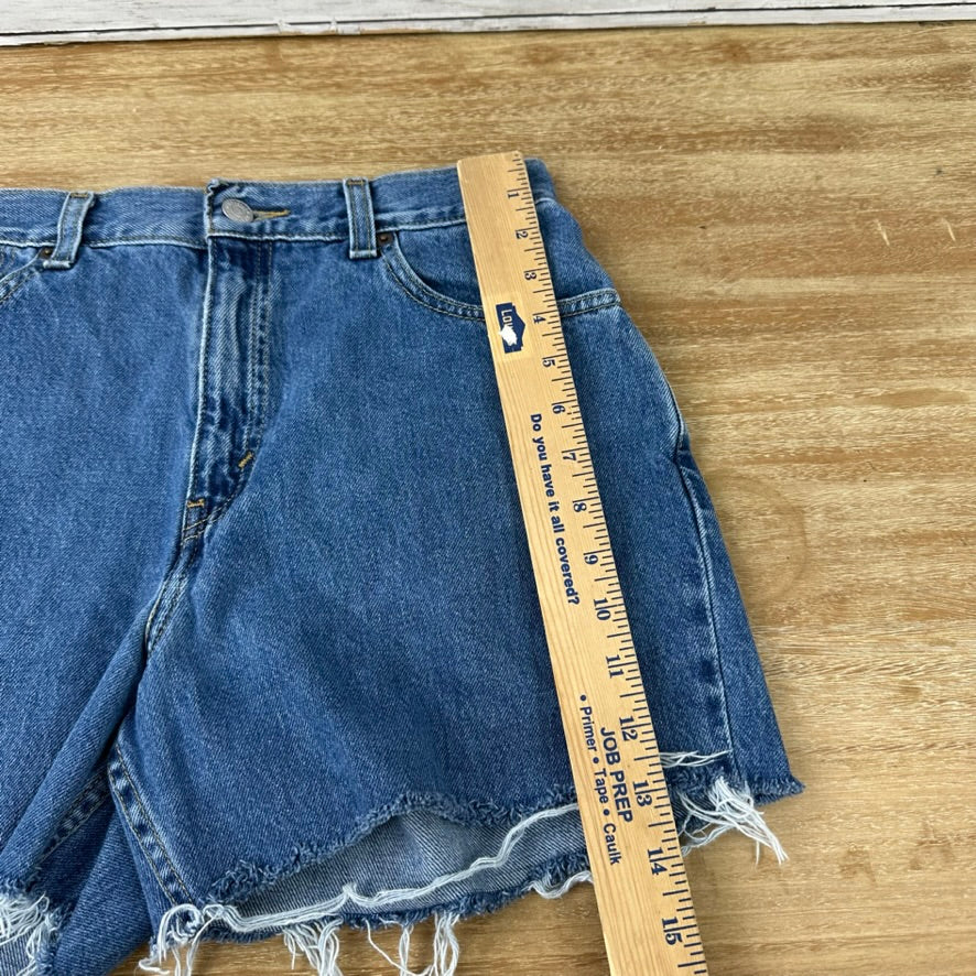 Levi's Cut Off Denim Blue Jean Shorts Womens 8 Distressed - 28x4"