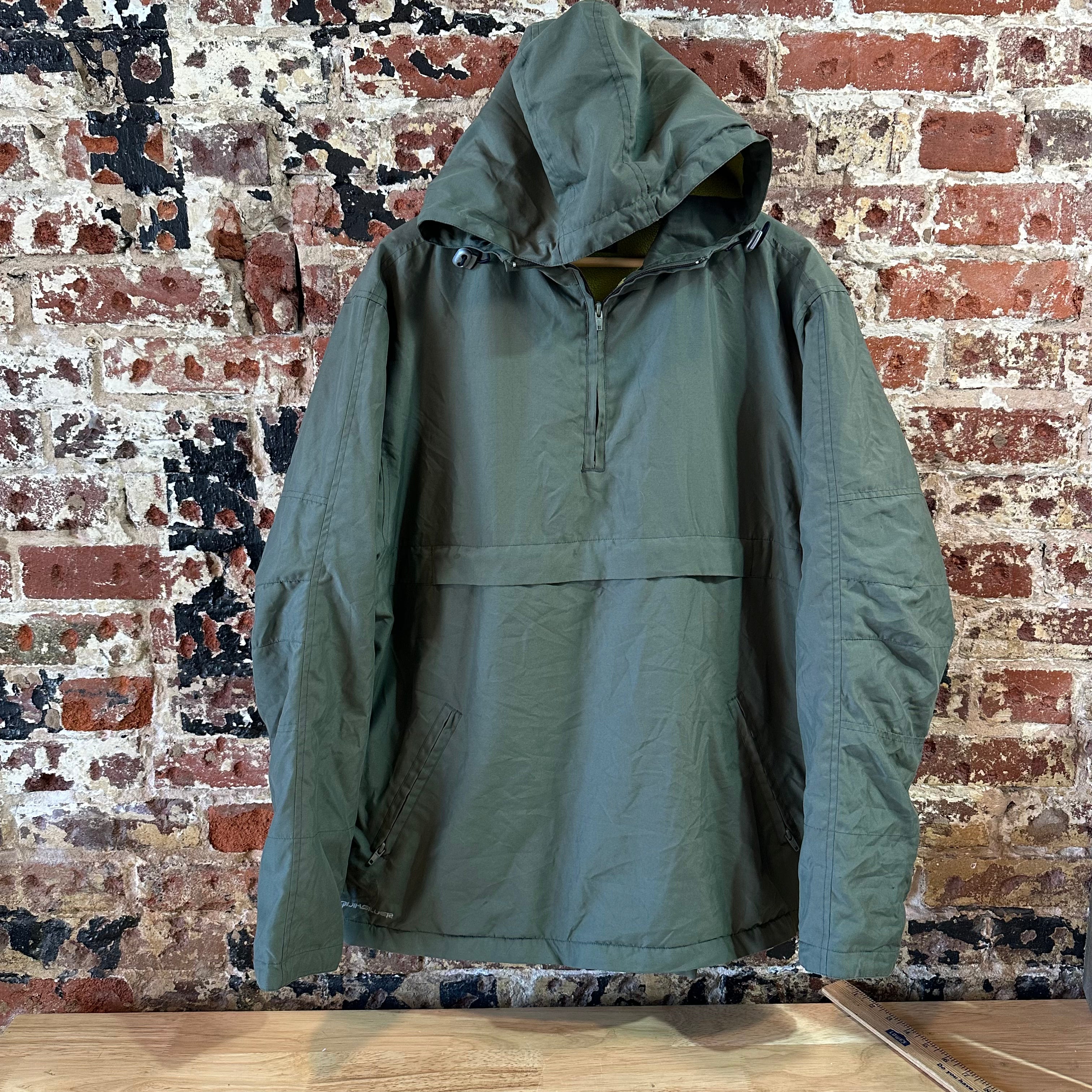 VTG Quiksilver Men's Large 1/4 Pullover Green
