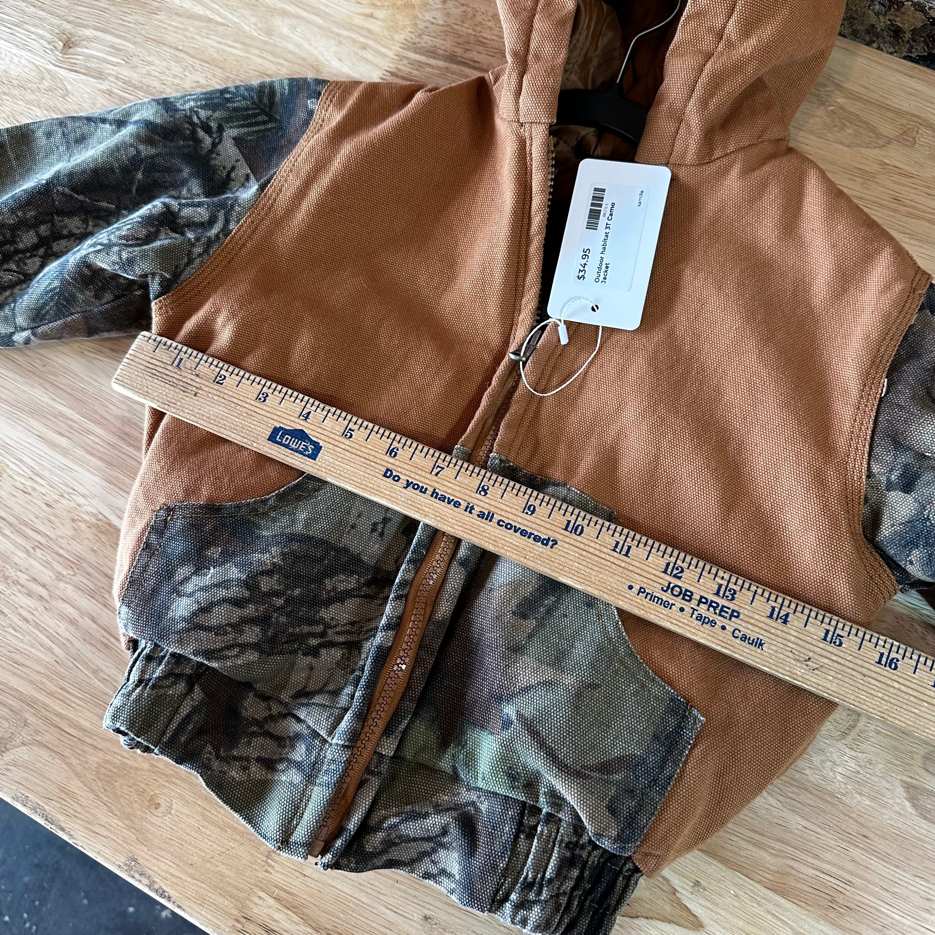 Outdoor Habitat Jacket Toddlers 3T Brown Camouflage Camo Hooded Canvas Hunting