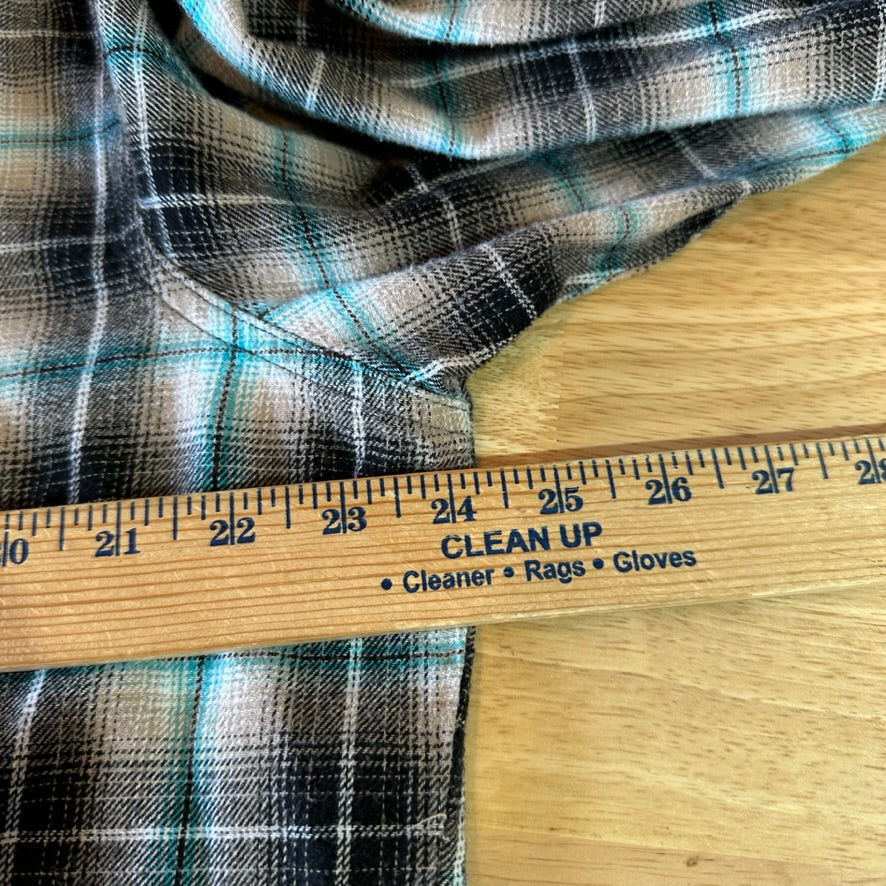Wrangler Wrancher Flannel Shirt Mens XL Pearl Snap Button Long Sleeve Plaid