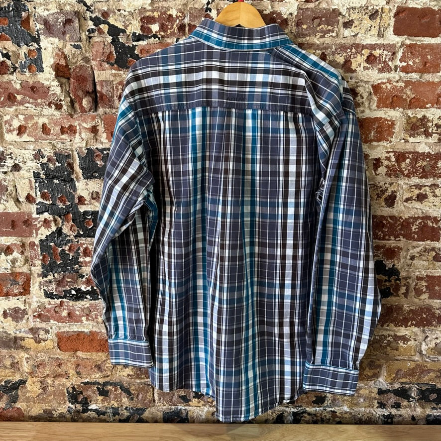 Ariat Pro Shirt Mens Large Button Down plaid Western Cowboy Rodeo long sleeve