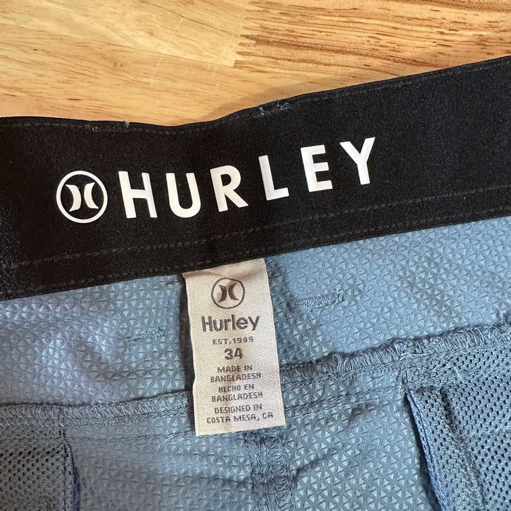 Hurley Mens 34 Blue Shorts
