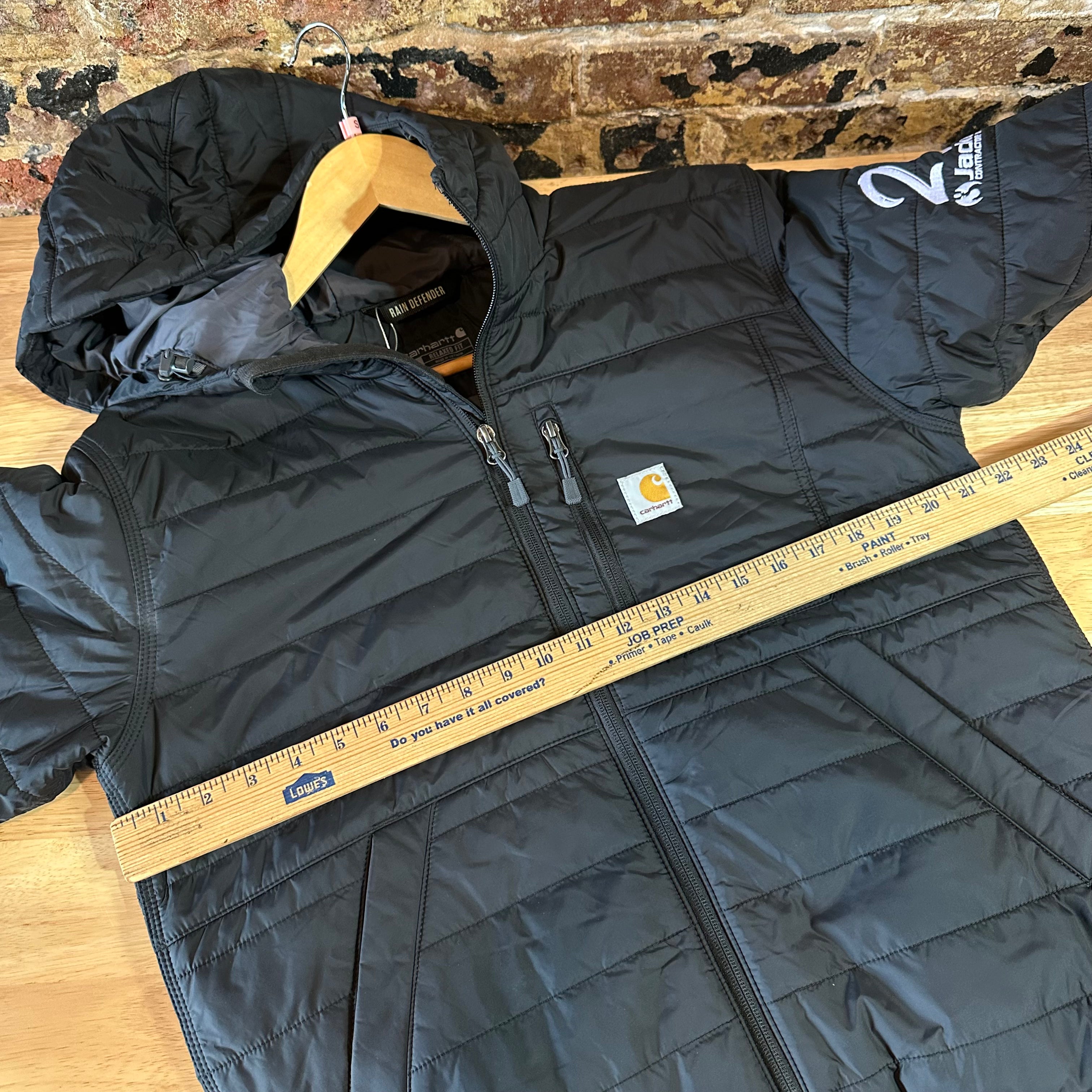 Carhartt Mens Small Rain Defender Black Jacket