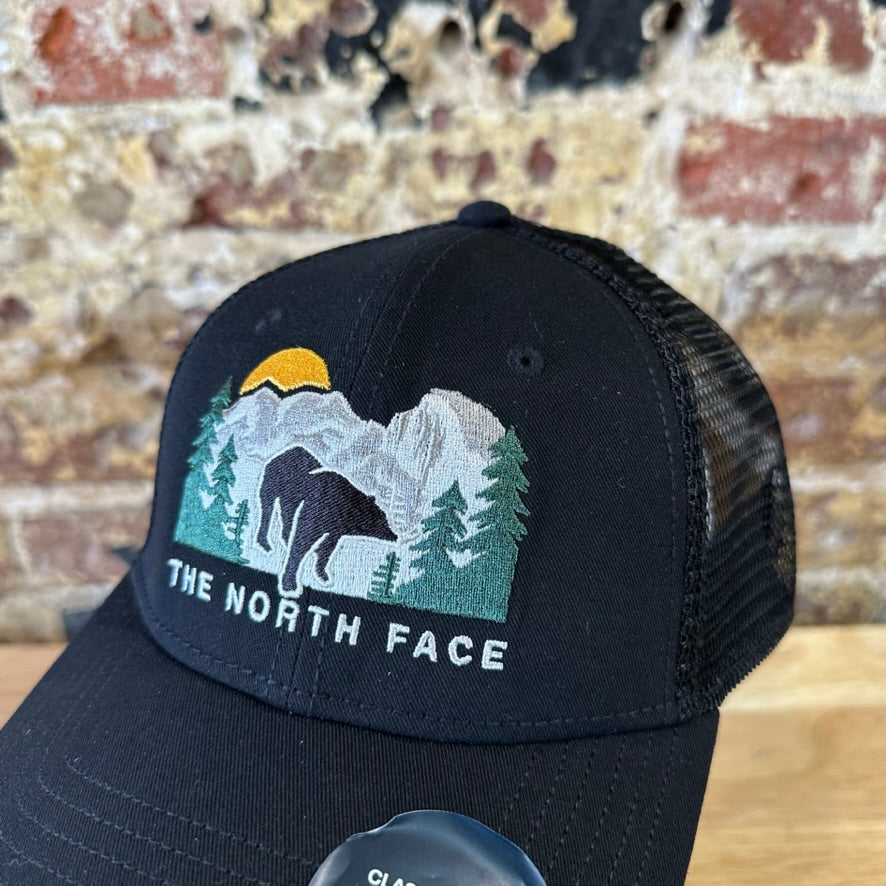 The North Face Mudder Trucker Hat Snapback Black Bear Mountains New