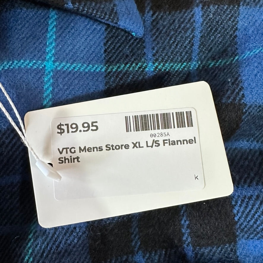 VTG Mens Store Mens XL Long Sleeve Button Up Flannel
