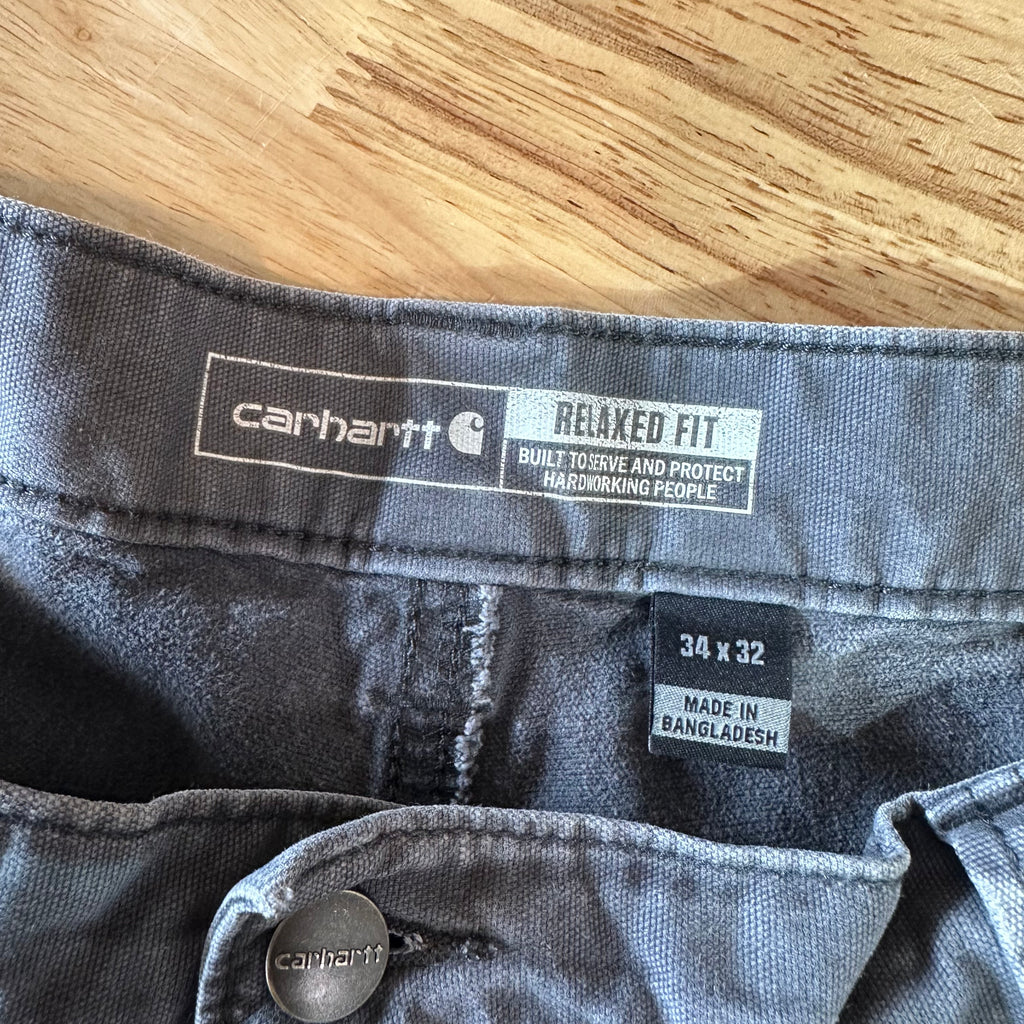 Carhartt Mens 34x32 Gray Pants