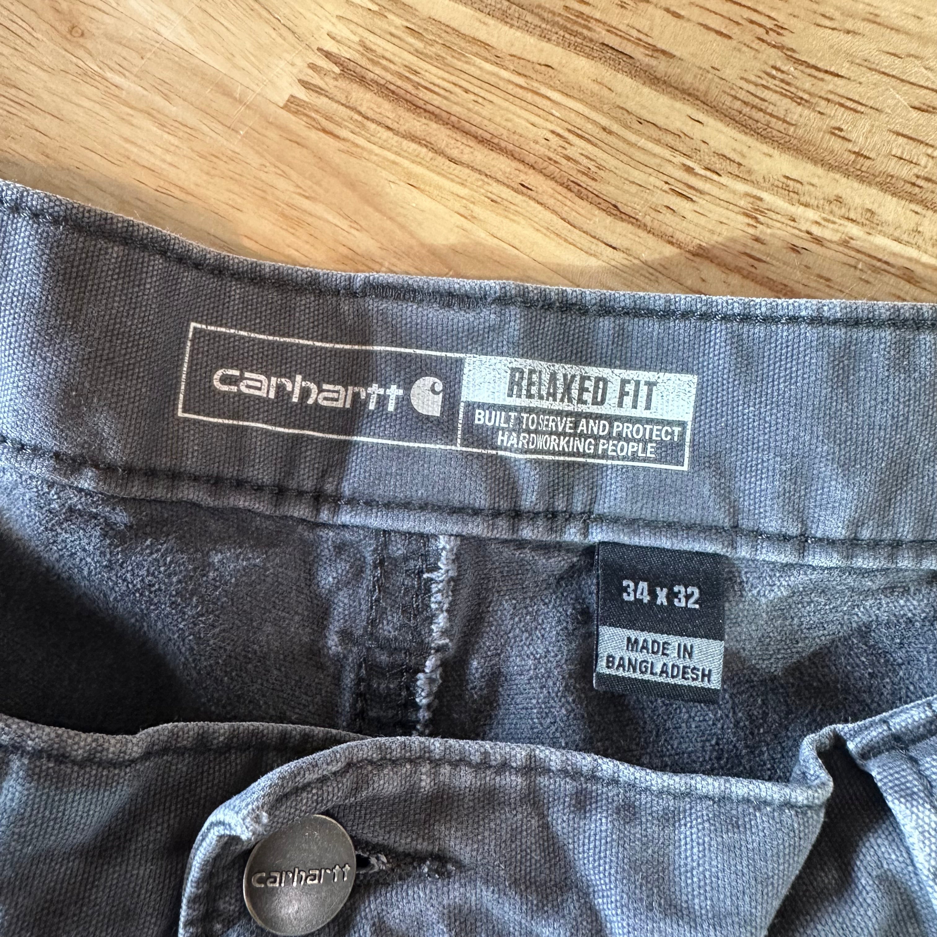 Carhartt Mens 34x32 Gray Pants