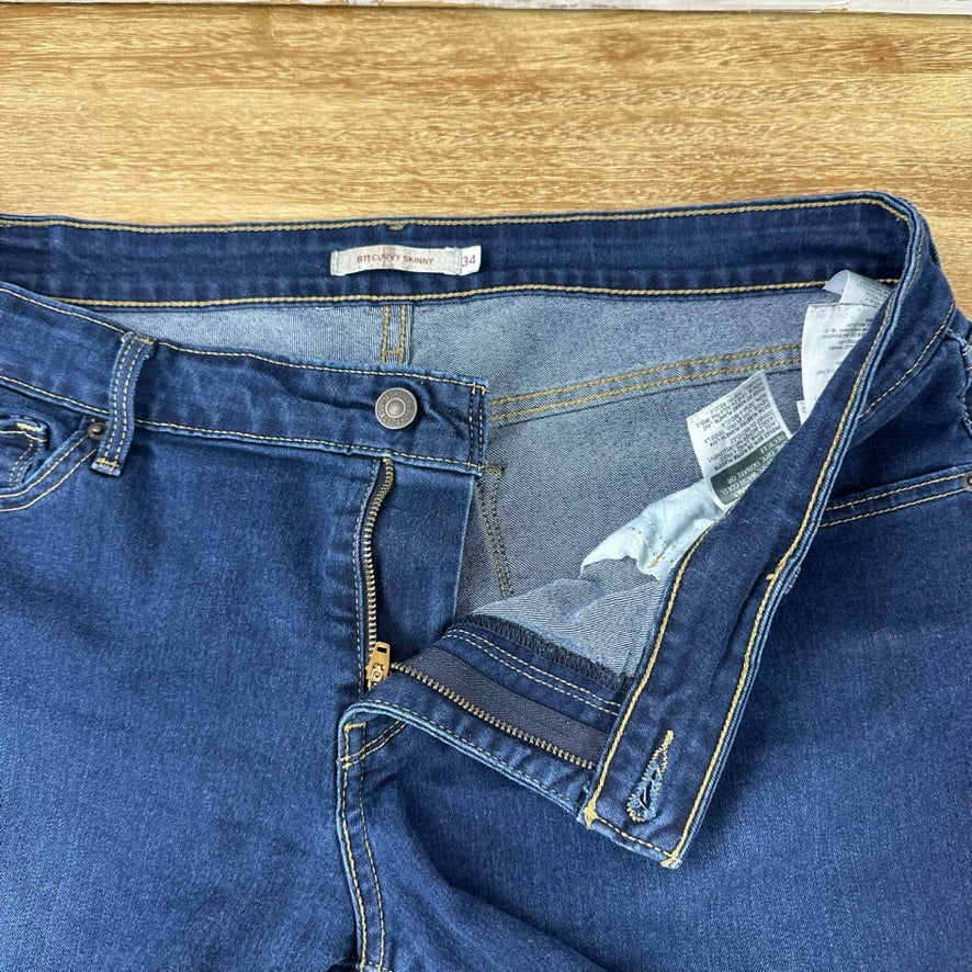 Levi's 811 Denim Blue Jean Shorts Cut Offs Womens 34