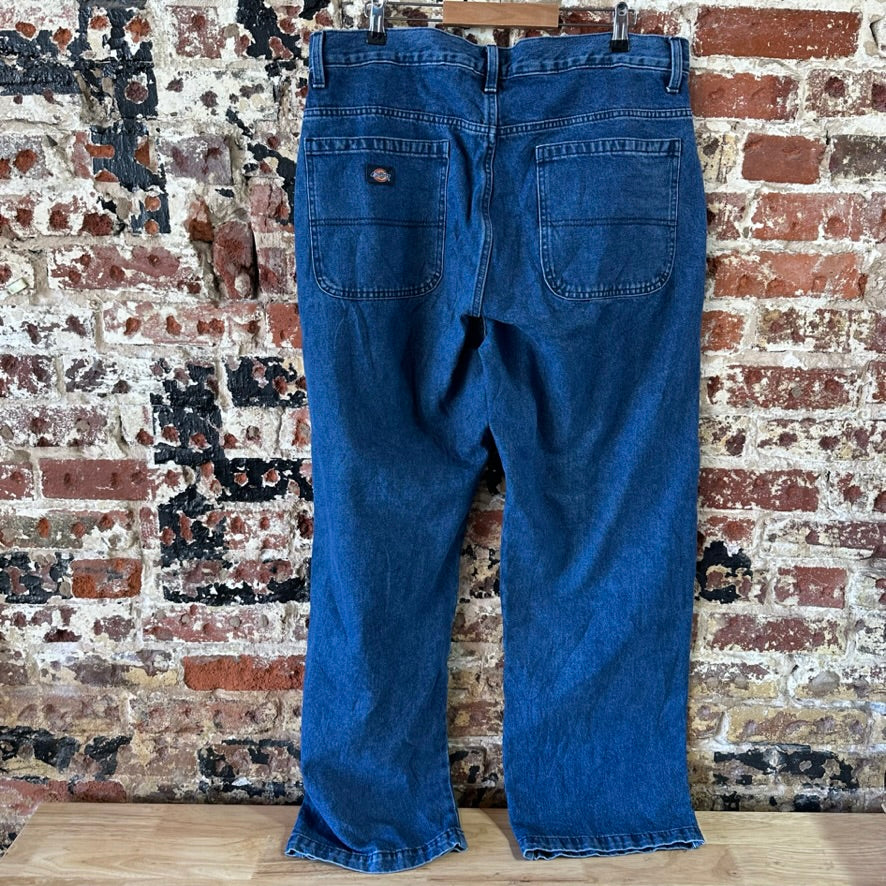 Dickies Mens Double Knee Blue Denim Jeans Utility Pants Grunge Work 36x32