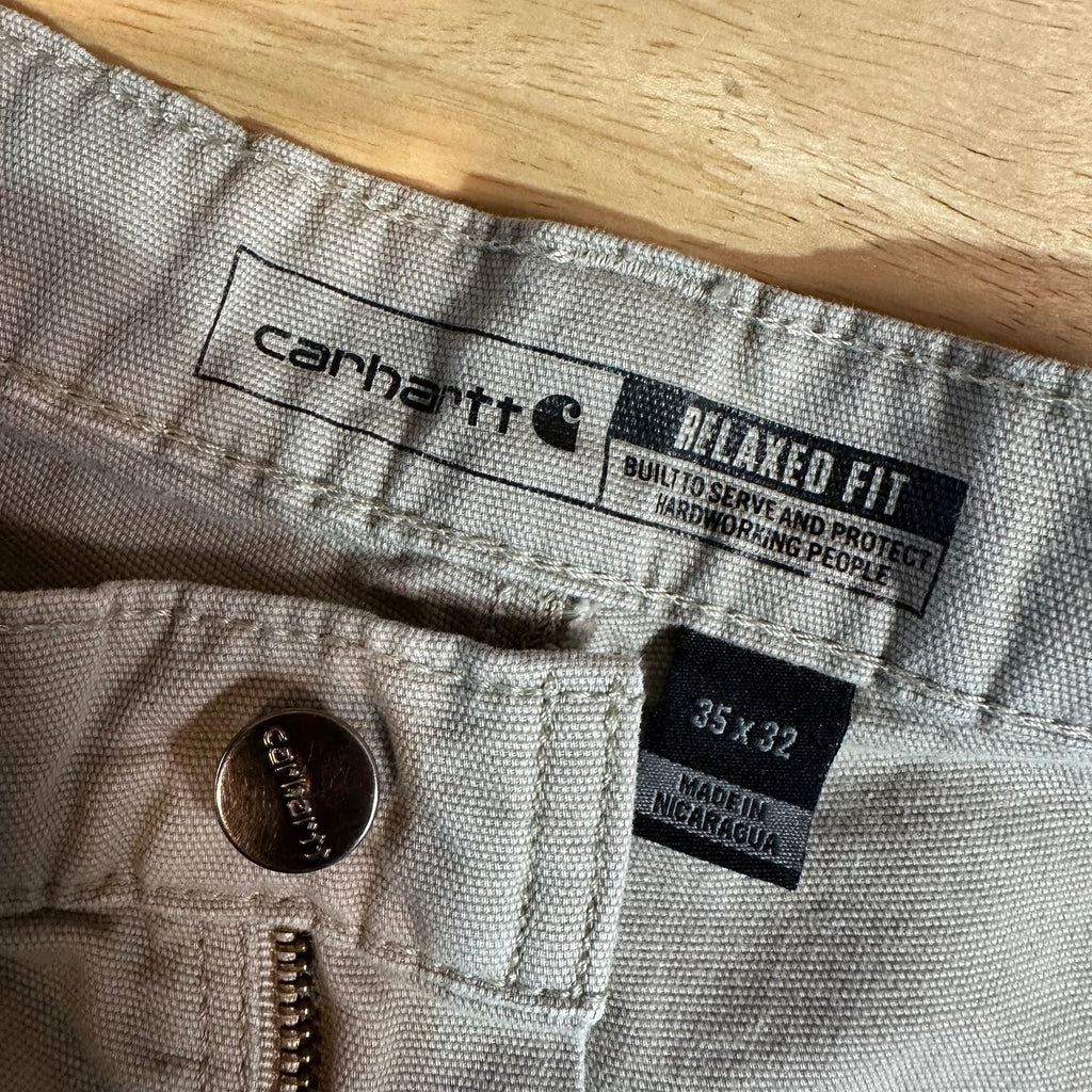 Carhartt Mens 35x32 Tan Pants