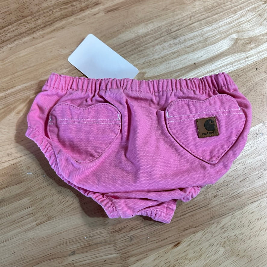 Carhartt Diaper cover baby girls 9M Pink Hearts