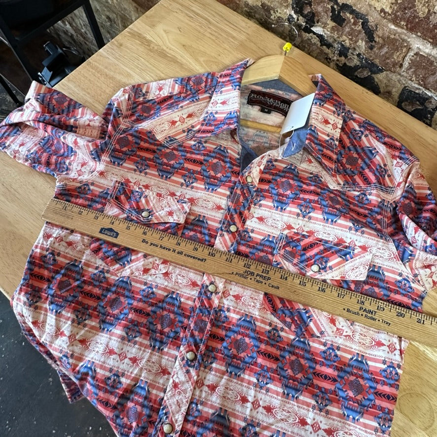 Rock N Roll Mens Medium Aztec Western Shirt