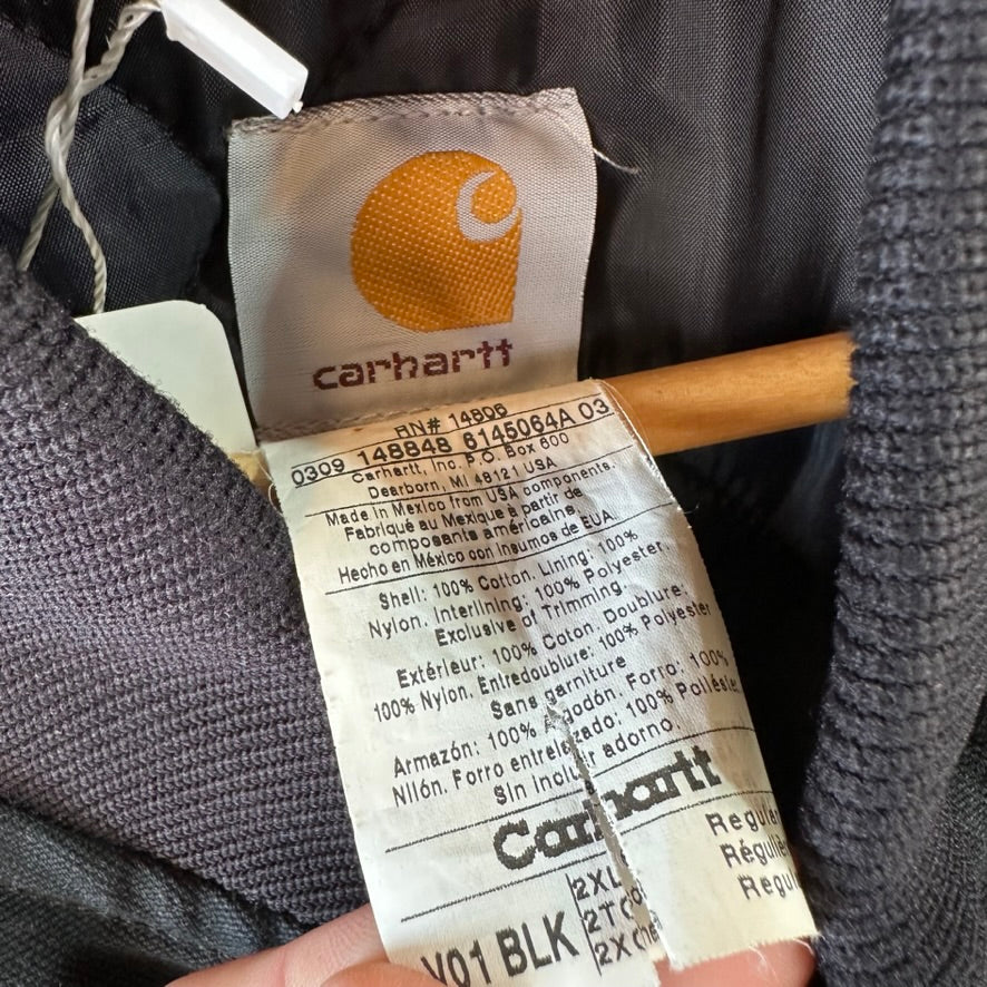 Carhartt Canvas Vest V01 BLK Men's Size 2XL Full Zip Black