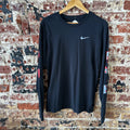 Nike Basketball Graphic Sleeves Mens Size Small Black Long Sleeve T-Shirt