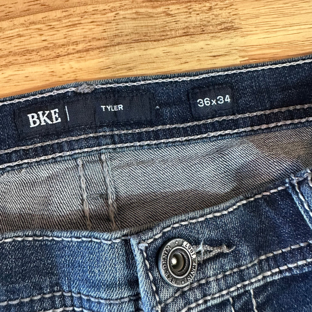 BKE Tyler Mens 36x34 Blue Jeans