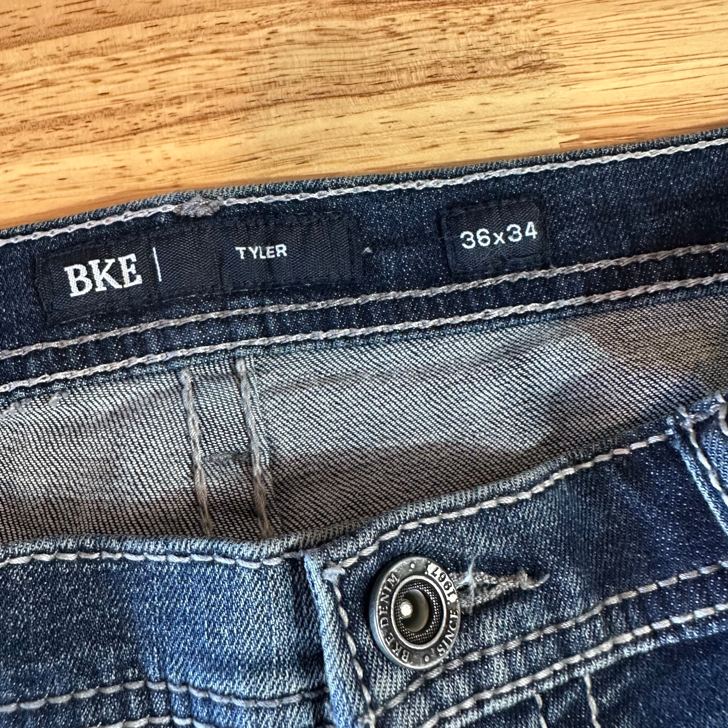 BKE Tyler Mens 36x34 Blue Jeans
