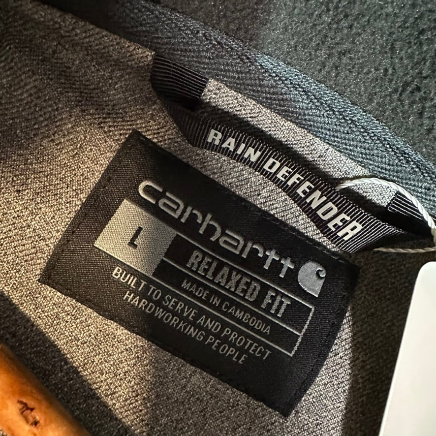 Carhartt Mens Large Gray Rain Defender Jacket