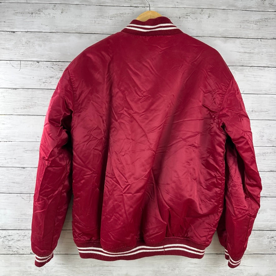 Arkansas Razorbacks Starter Jacket Mens Medium Red Satin Bomber NCAA SEC &nbsp;