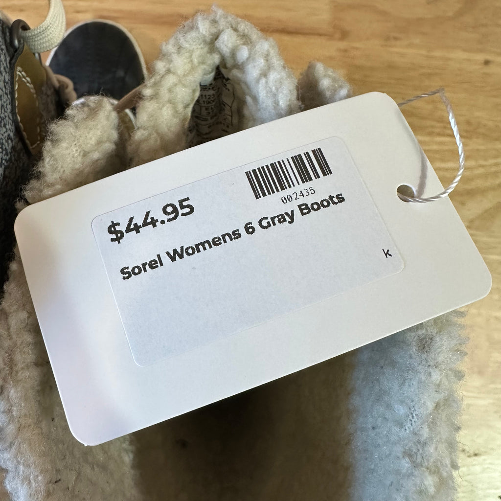 Sorel Tivoli High ll Snow Boots Woman's Winter Boot Grey Black Size 6