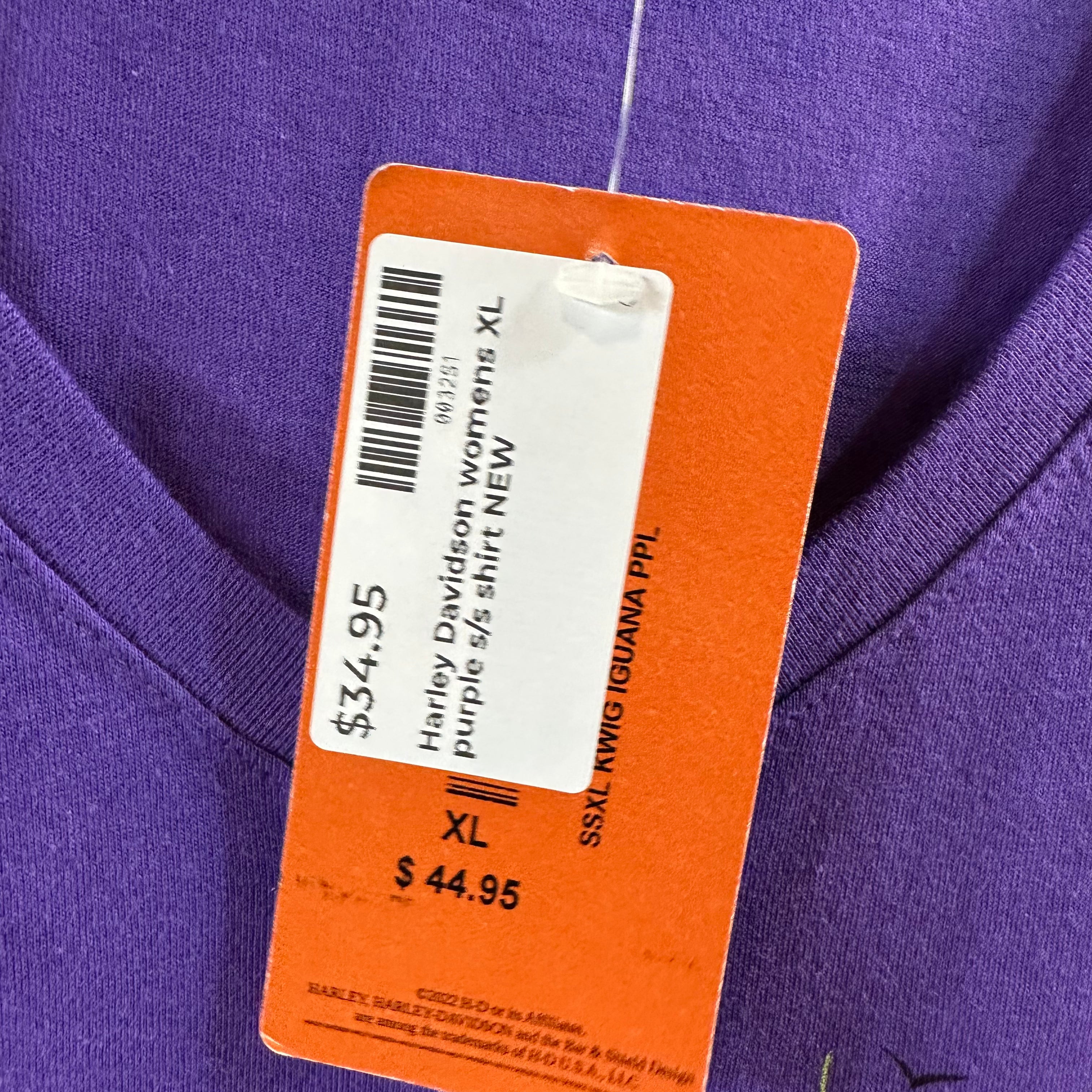Harley Davidson Women's XL Short Sleeve Purple T-Shirt V-Neck NEW