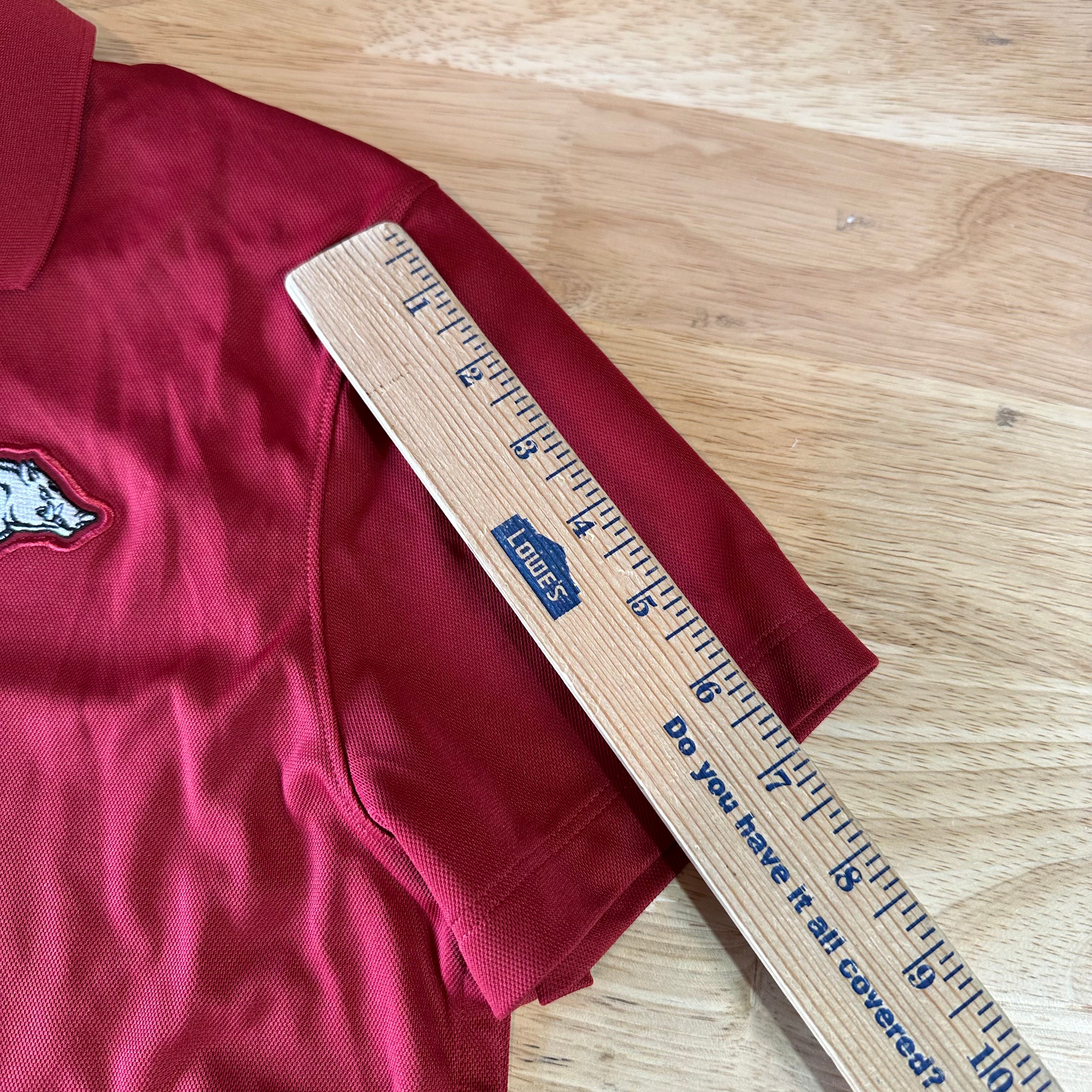Arkansas Razorbacks Polo Shirt Womens Large Red Dri Fit Short Sleeve