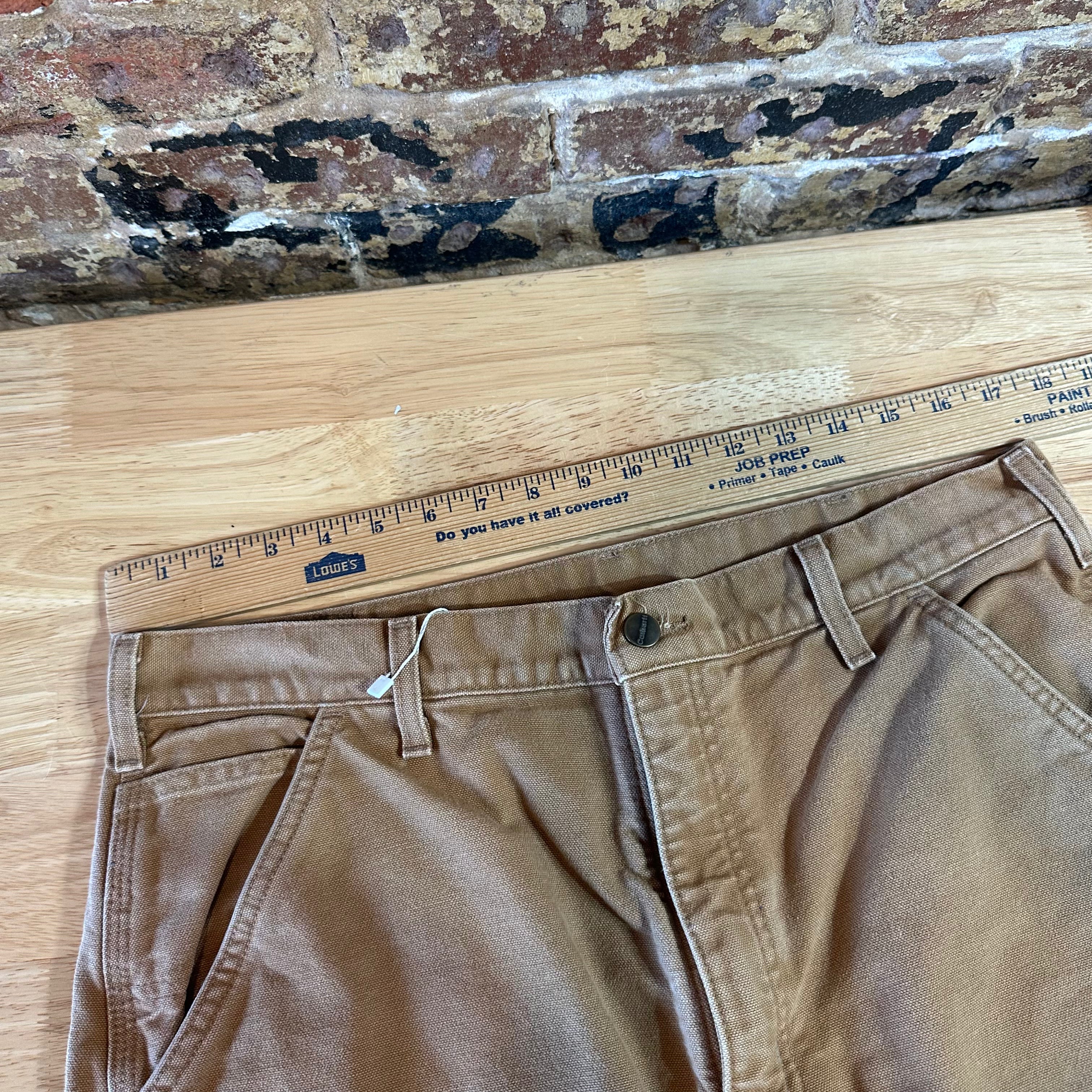Carhartt Flannel Lined Brown Pants Mens 36x32