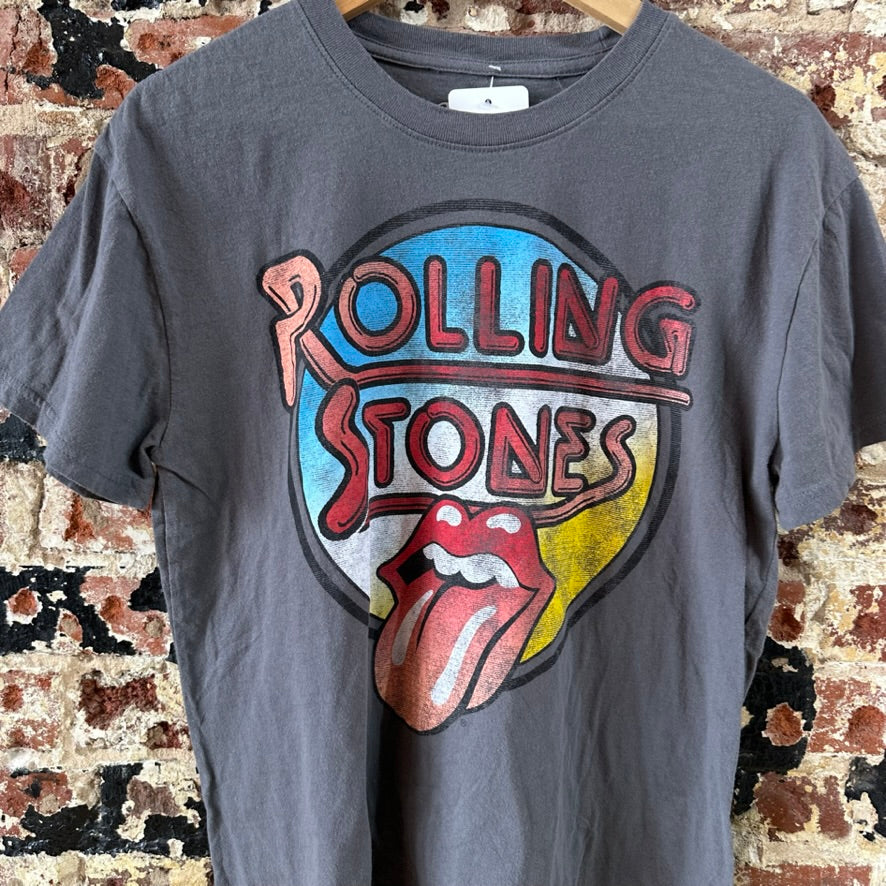 THE ROLLING STONES Rock Band T Shirt Womens Size Large Gray